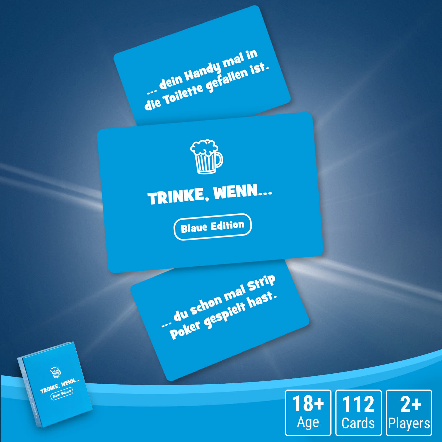 Spielehelden Trinke wenn... Blaue Edition Hra na pitie 100+ otázok Počet hráčov: 2+ Vek: od 18 – Obrázok 4