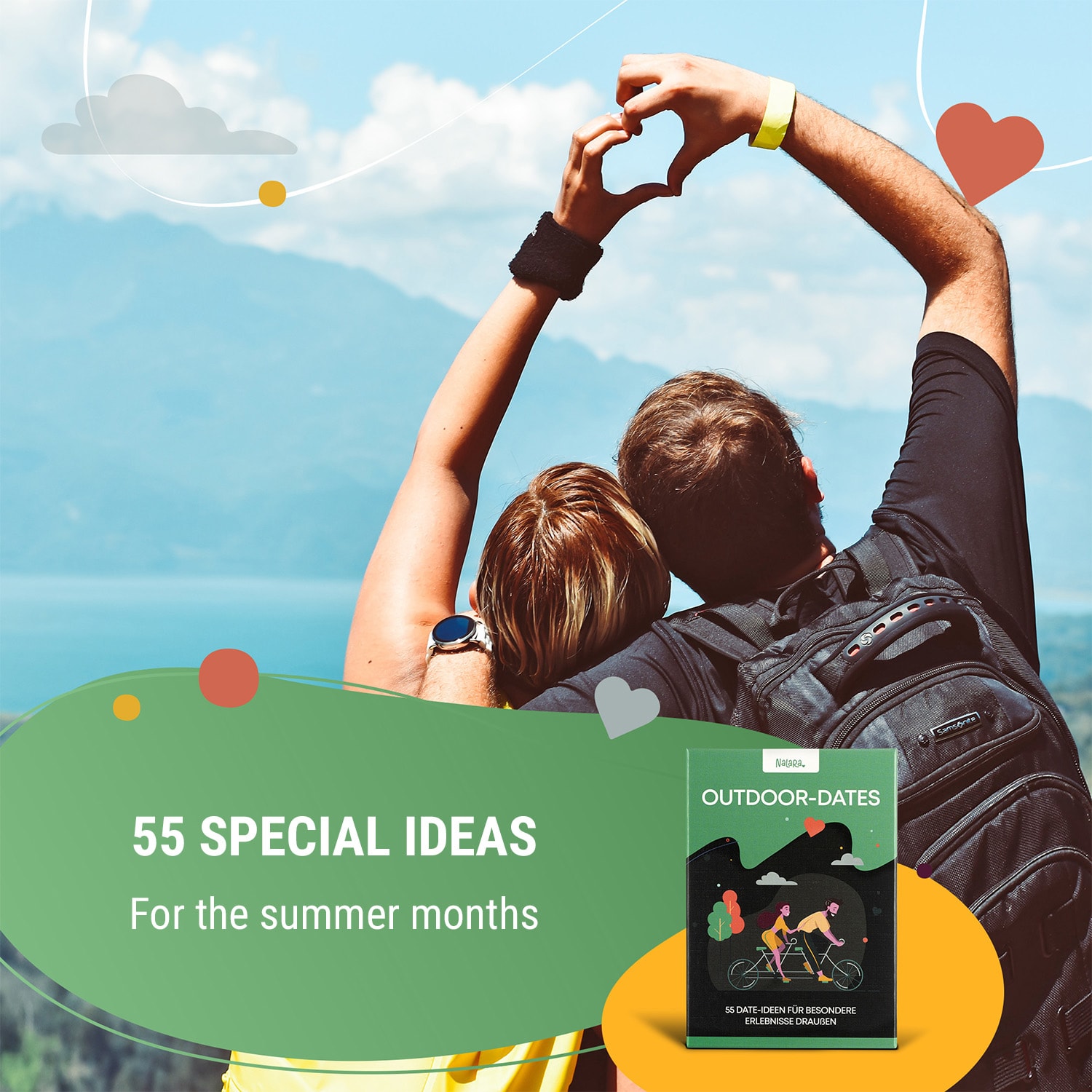Spielehelden Outdoor Dates Kartová hra pre páry 55 nápadov na milostné rande Svadobný darček