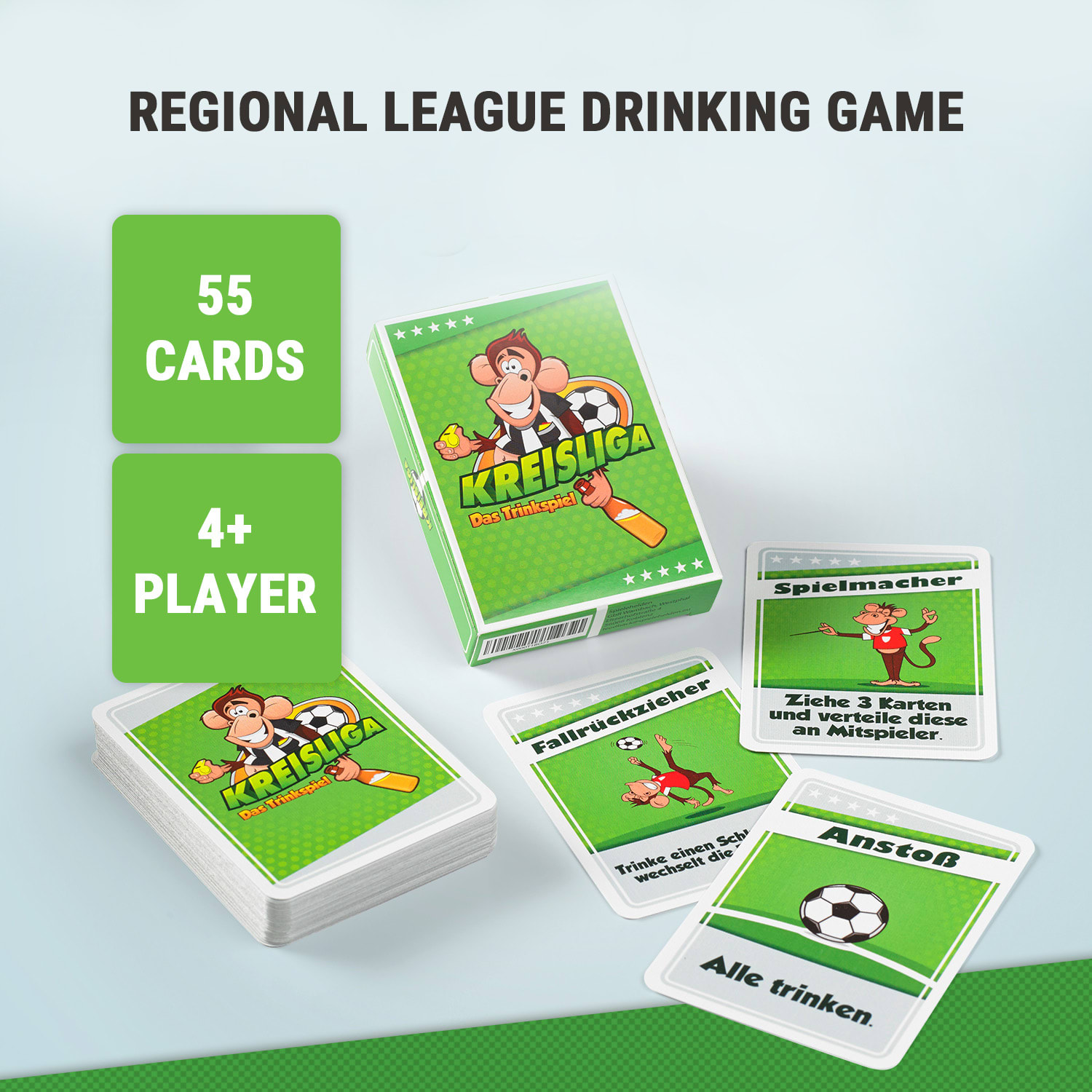 Spielehelden Okresná liga Alkoholická hra Futbal 55 hracích kariet vreckového formátu – Obrázok 2