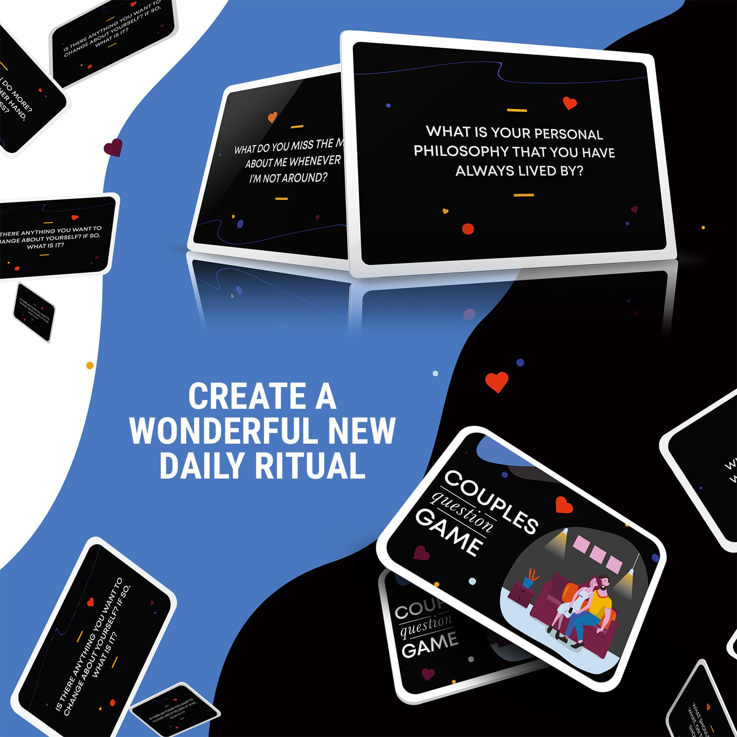 Spielehelden Couple Question Card Game - pre viac lásky a spolupatričnosti Kartová hra v anglickom jazyku – Obrázok 2