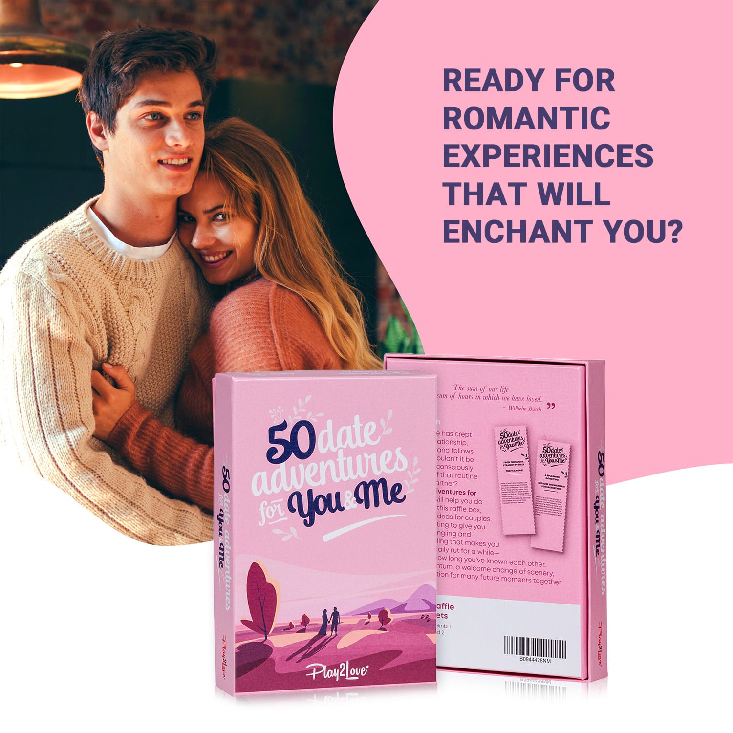 Spielehelden 50 Date Adventures for You & Me, kartová hra, pre páry, 50 žrebov