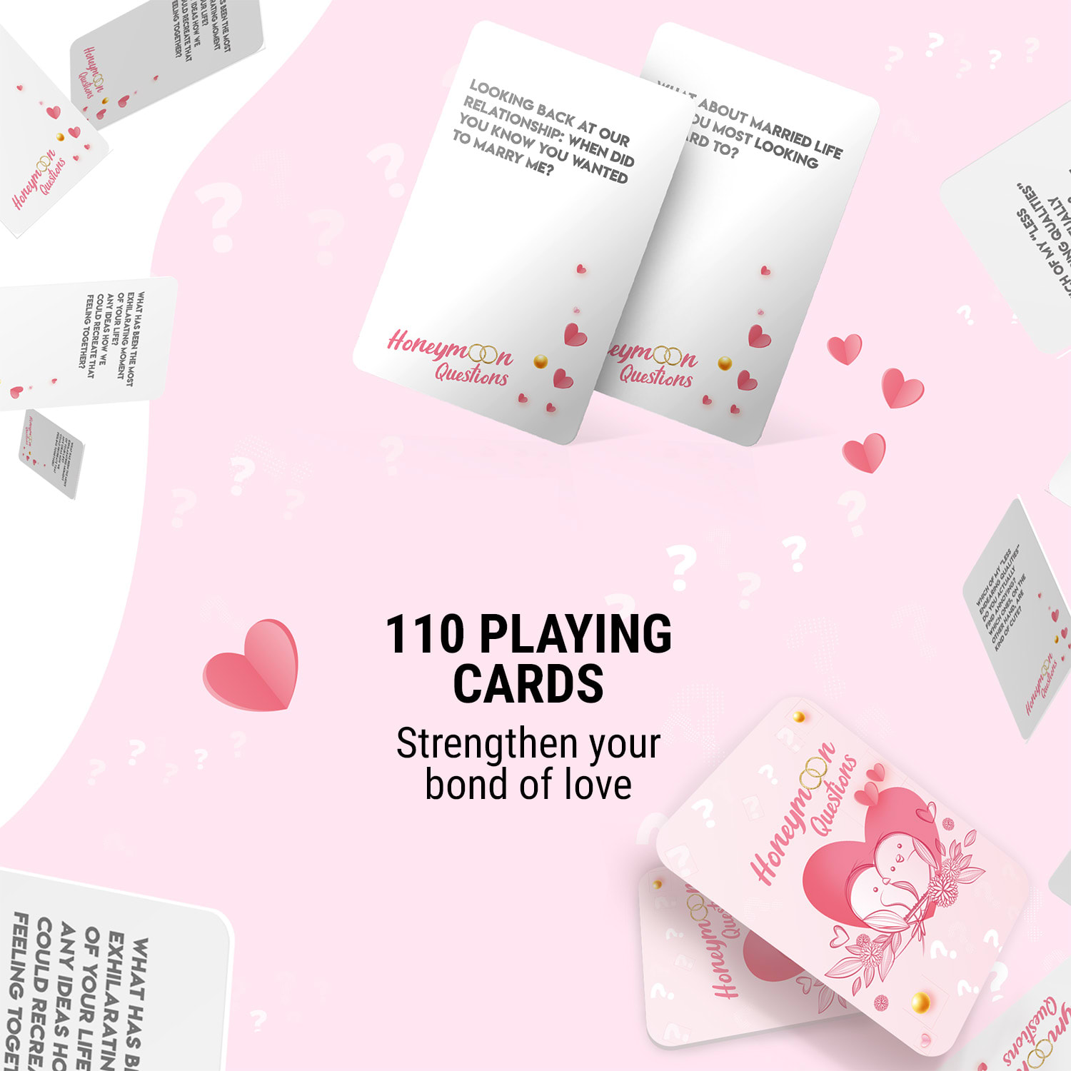 Spielehelden Honeymoon Questions, Kartová hra, Viac ako 100 otázok, Darčeková krabička v anglickom jazyku – Obrázok 2