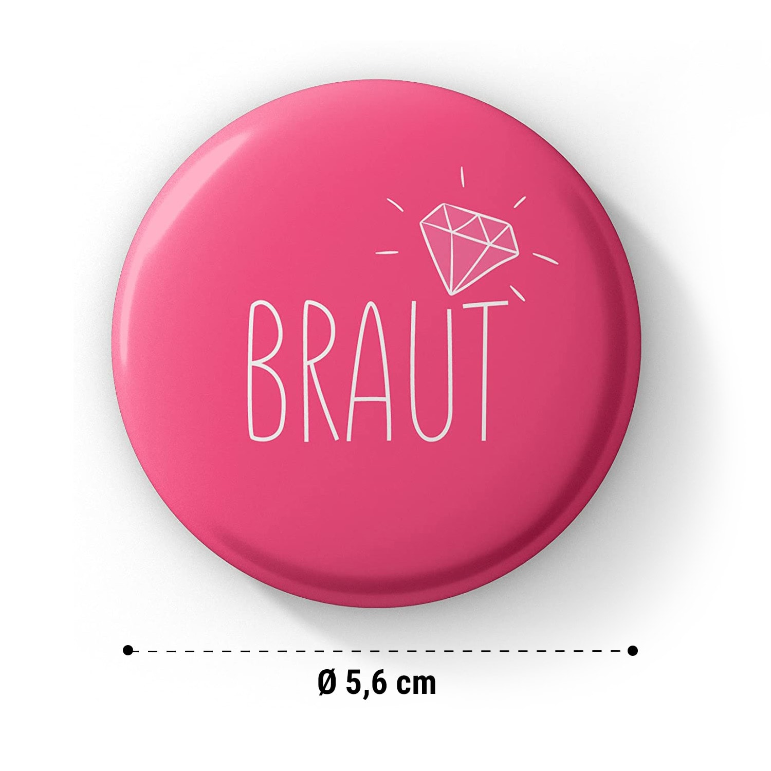 Spielehelden Odznaky Rosa Diamond Dievčenská rozlúčka so slobodou 5,6 cm Extra veľké Darček na dievčenskú rozlúčku so slobodou – Obrázok 4