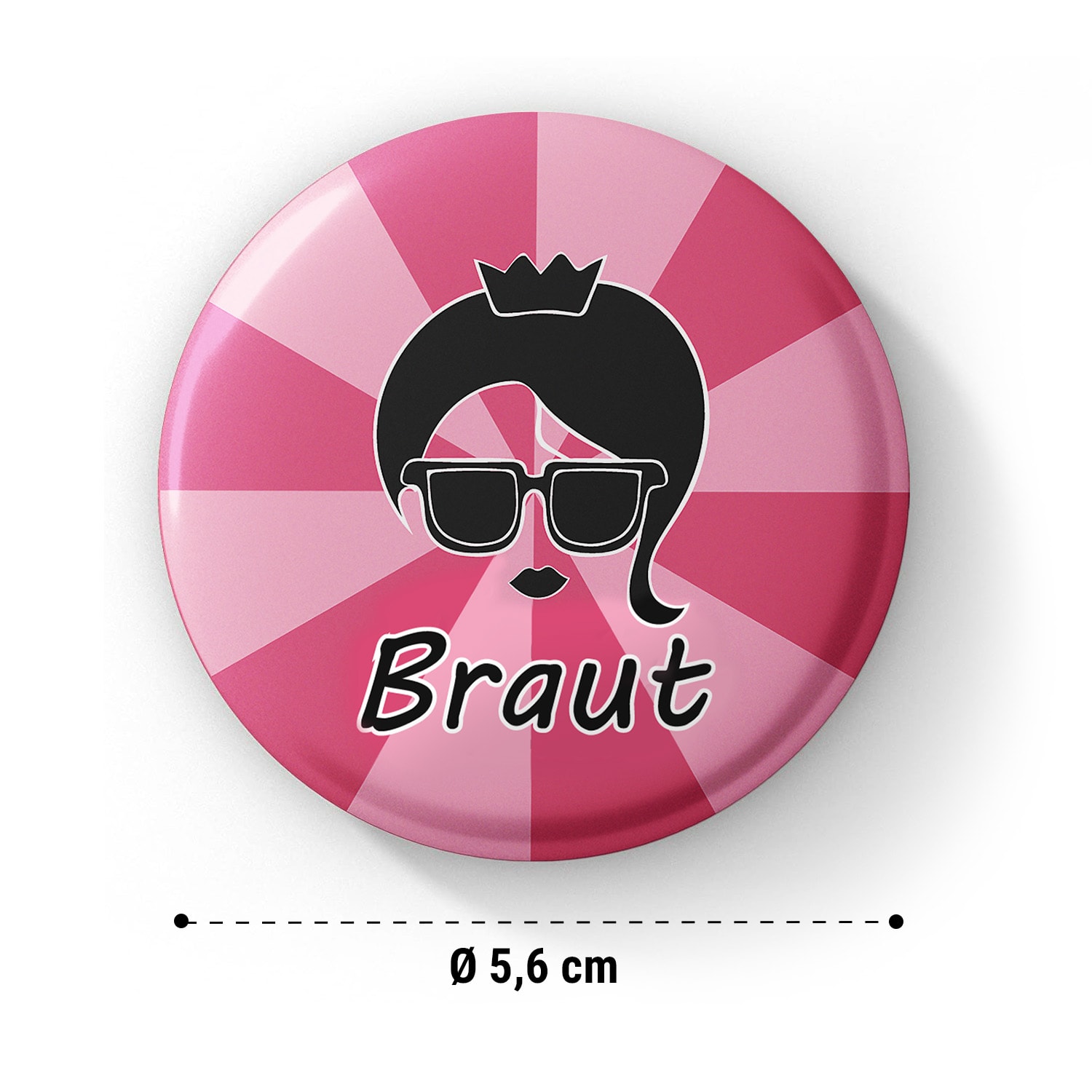 Spielehelden Odznaky Braut Vintage pink Rozlúčka so slobodou 12 odznakov 5,6 cm extra veľké Darček na dievčenskú rozlúčku so slobodou – Obrázok 4