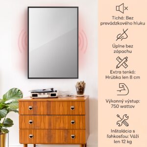 Klarstein La Palma 750 smart, infračervený ohrievač 2 v 1, 85 x 60 cm, 750W, zrkadlová predná časť