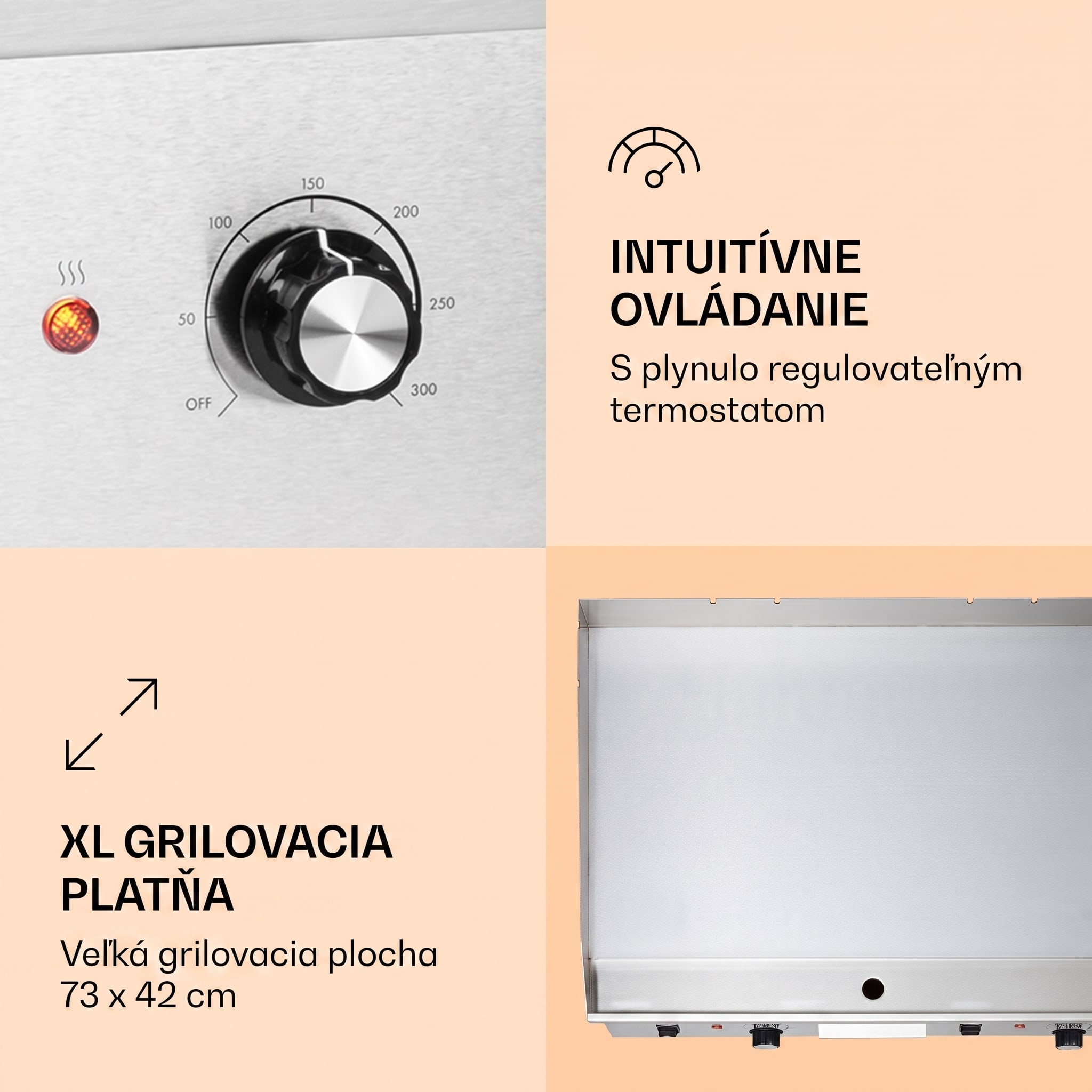 Klarstein Grillmeile 4400, elektrický gril, 2 x 2200 W, grilovacia platňa z nehrdzavejúcej ocele – Obrázok 2