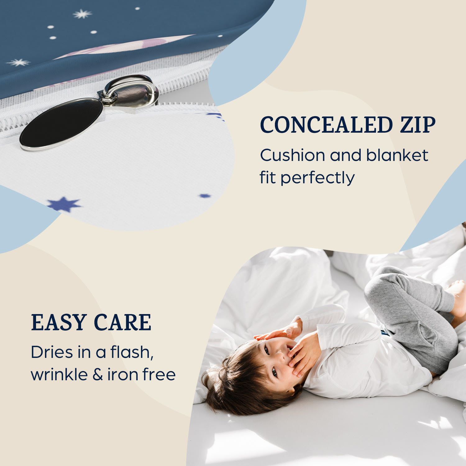 Sleepwise Soft Wonder Kids-Edition, posteľná bielizeň, 140 x 200 cm, 65 x 65 cm, priedušná, mikrovlákno – Obrázok 2