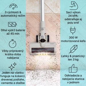 Klarstein LARMA bezvreckový bezkáblový vysávač, batéria 45 min výdrž, max. LED