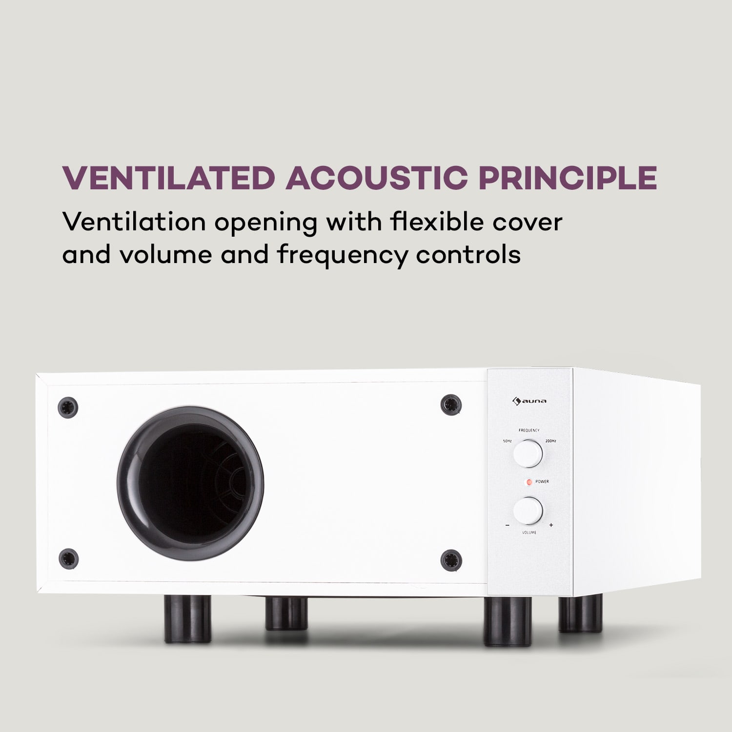 Auna Line 501 Slim, subwoofer, bass reflex, aktívny, 80 W RMS, 50 - 100 Hz, 4 Ohm – Obrázok 4