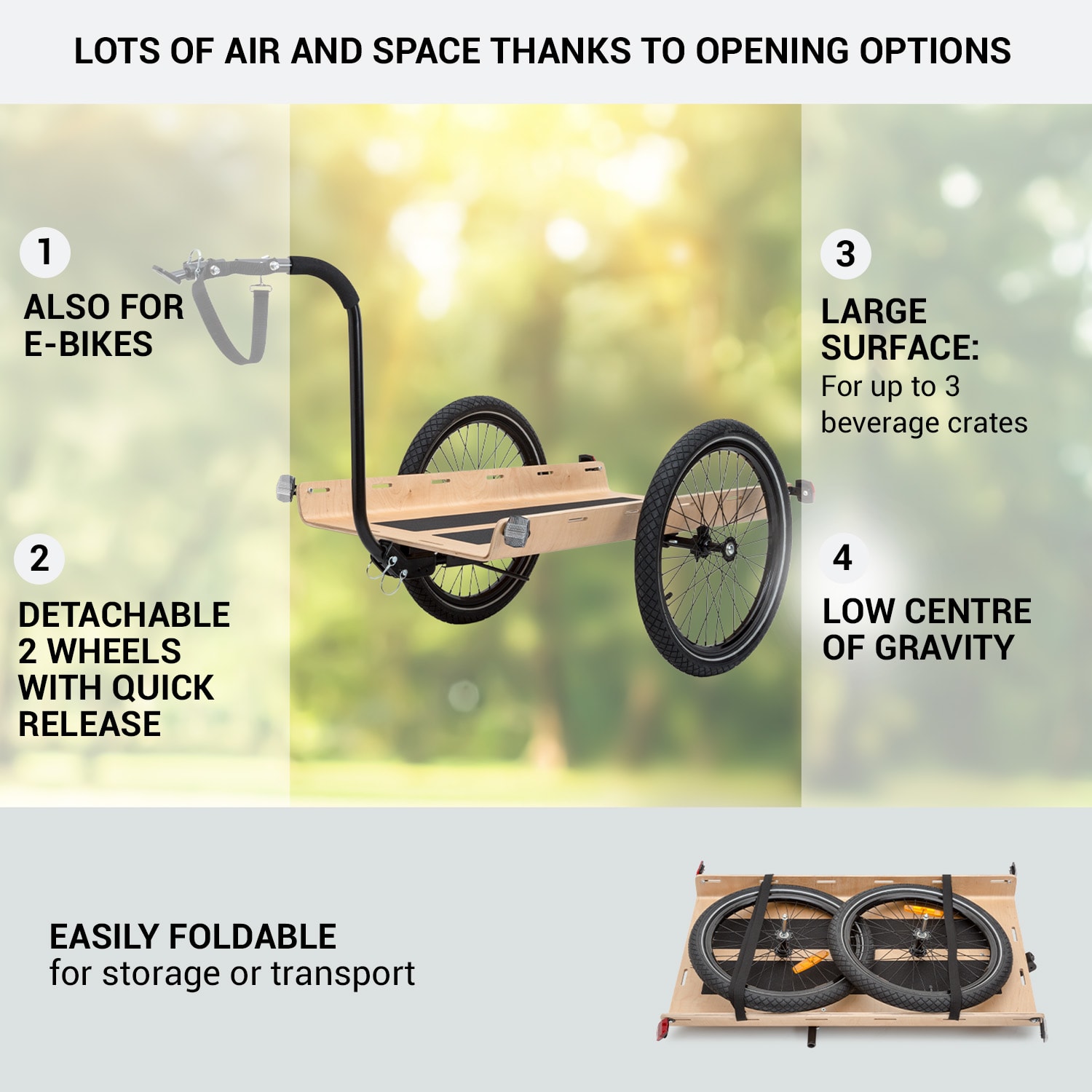 KLARFIT Companion Travel L, nákladný príves, 40 kg, príves na bicykel, ručný vozík, 16 – Obrázok 2