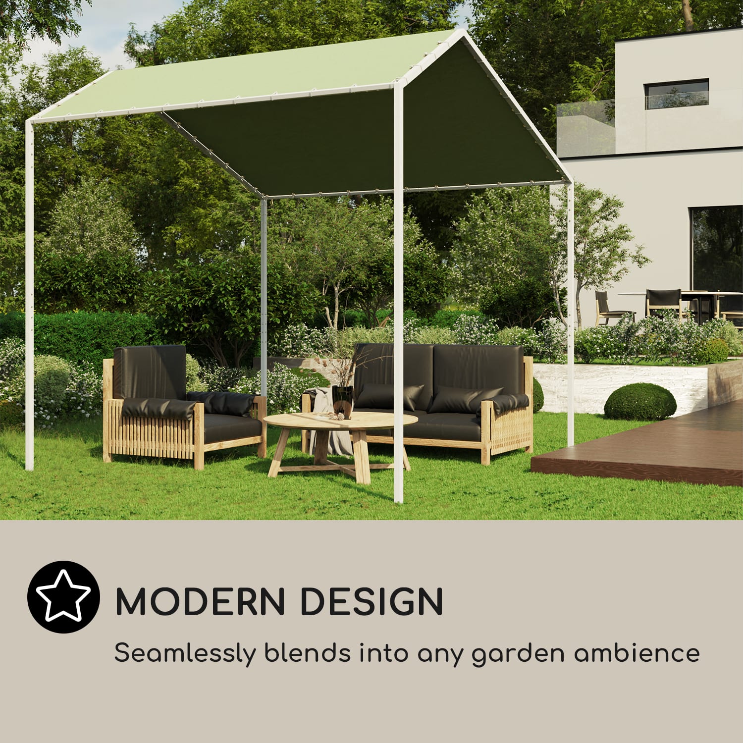 Blumfeldt La Rochelle Gazebo, šikmá pergola, hliníkový rám, UV 50+, polyesterová tkanina – Obrázok 4