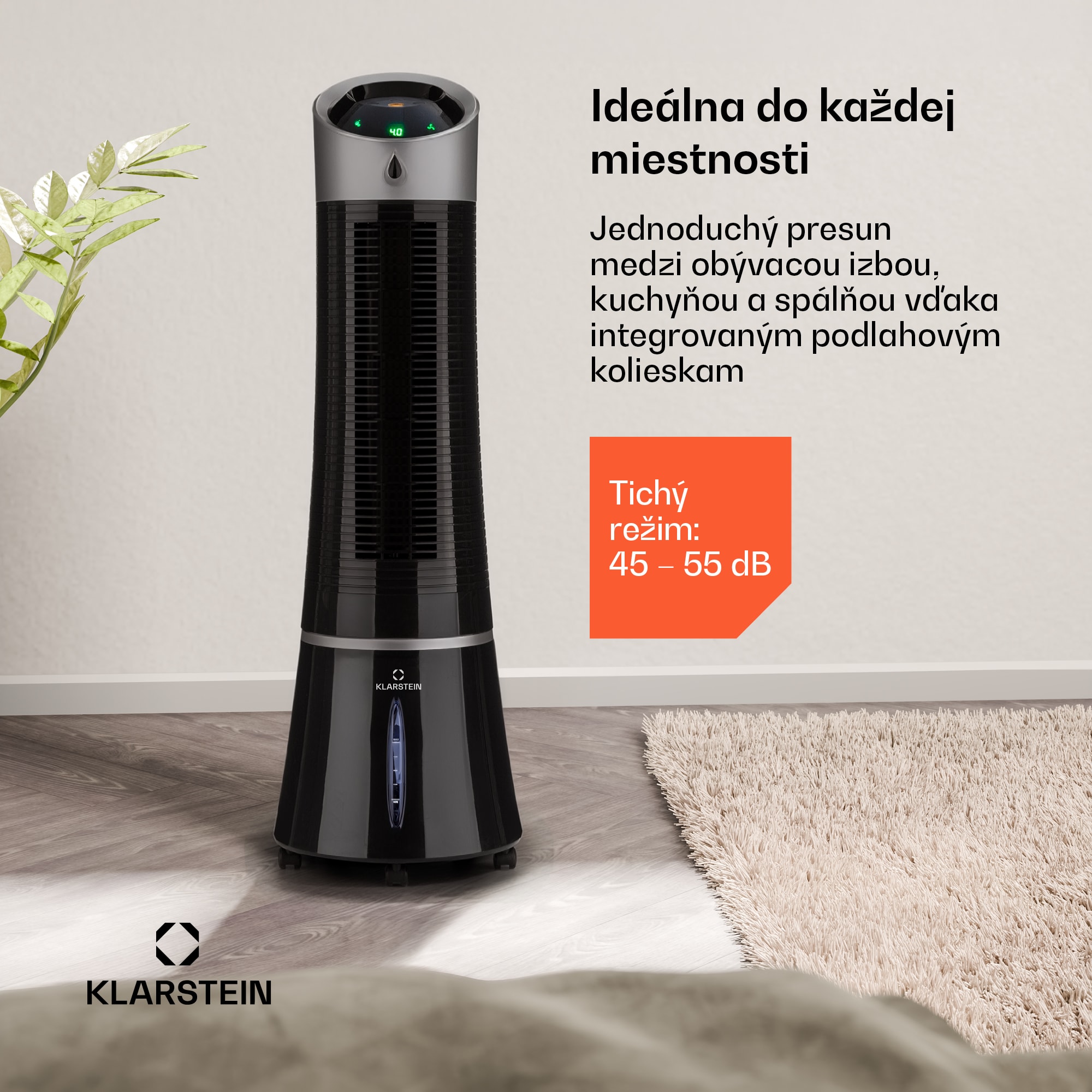 Klarstein Skyscraper Ice Smart, 4-v-1 ochladzovač vzduchu, ventilátor, 180m³/h, WiFi, diaľkové ovládanie – Obrázok 2