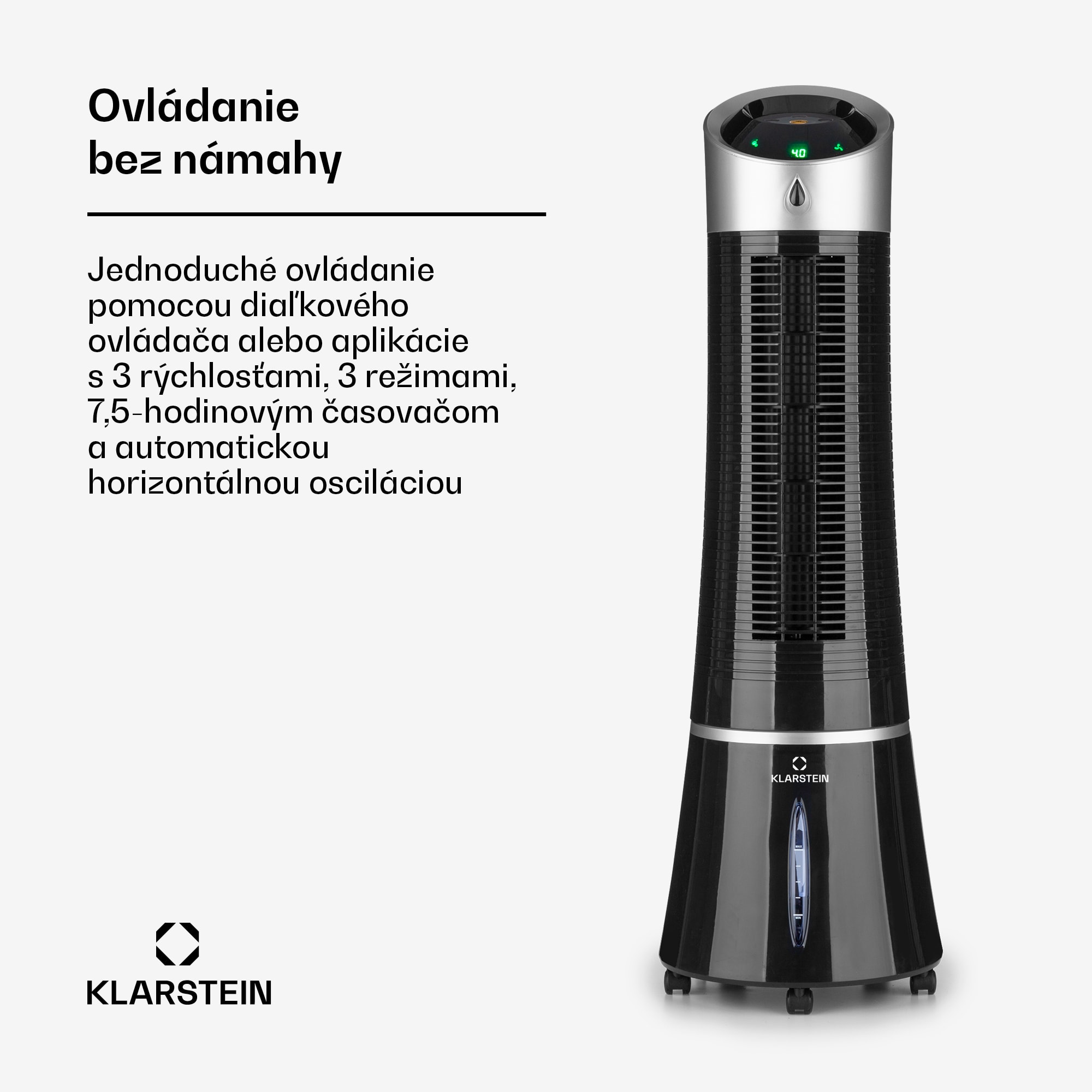 Klarstein Skyscraper Ice Smart, 4-v-1 ochladzovač vzduchu, ventilátor, 180m³/h, WiFi, diaľkové ovládanie – Obrázok 3