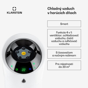 Klarstein Skyscraper Ice Smart, 4-v-1 ochladzovač vzduchu, ventilátor, 180m³/h, WiFi, diaľkové ovládanie