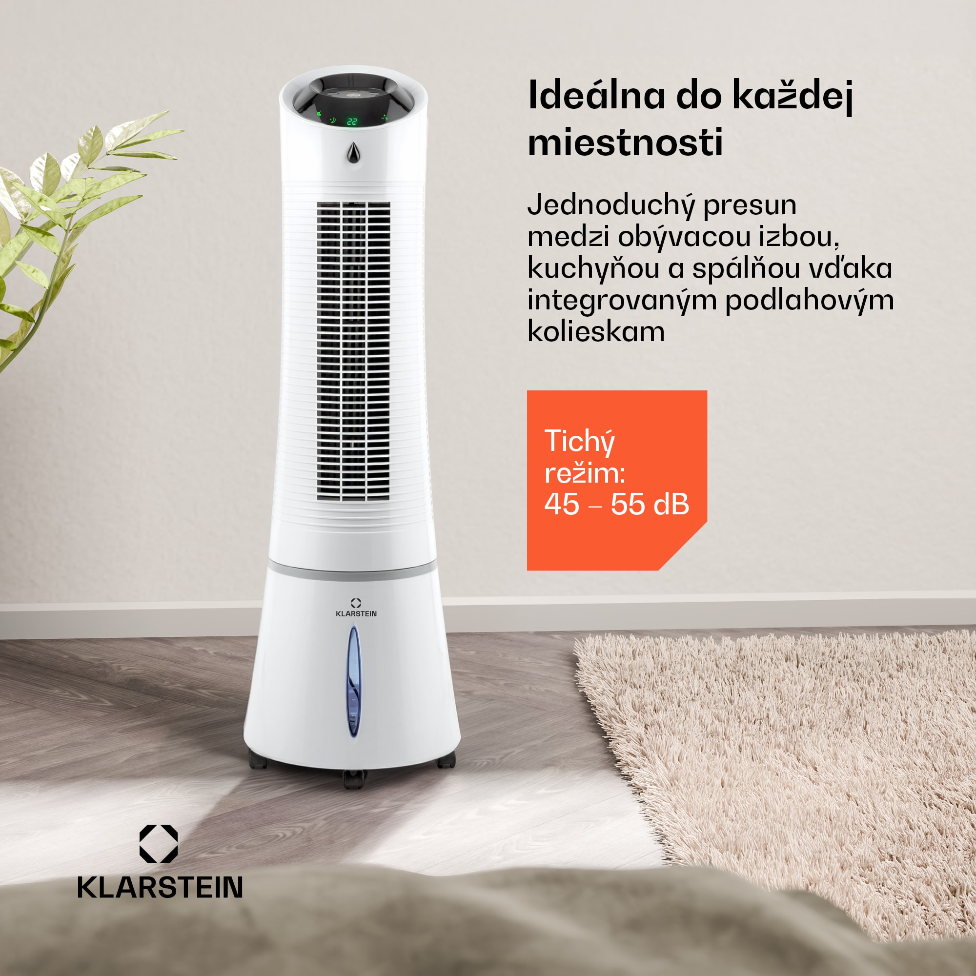 Klarstein Skyscraper Ice Smart, 4-v-1 ochladzovač vzduchu, ventilátor, 180m³/h, WiFi, diaľkové ovládanie – Obrázok 2