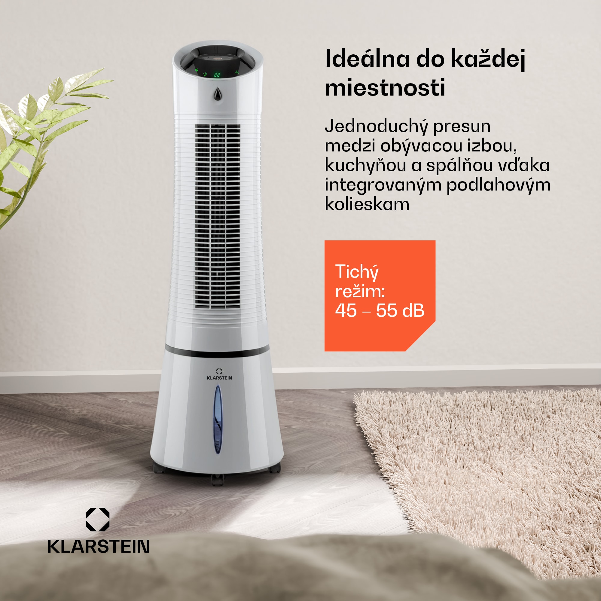 Klarstein Skyscraper Ice Smart, 4-v-1 ochladzovač vzduchu, ventilátor, 180m³/h, WiFi, diaľkové ovládanie – Obrázok 2