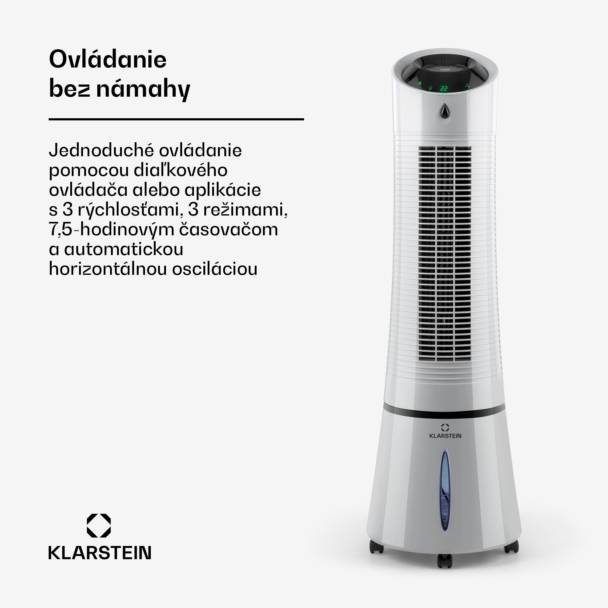 Klarstein Skyscraper Ice Smart, 4-v-1 ochladzovač vzduchu, ventilátor, 180m³/h, WiFi, diaľkové ovládanie – Obrázok 3