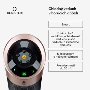 Klarstein Skyscraper Ice Smart, 4-v-1 ochladzovač vzduchu, ventilátor, 180m³/h, WiFi, diaľkové ovládanie