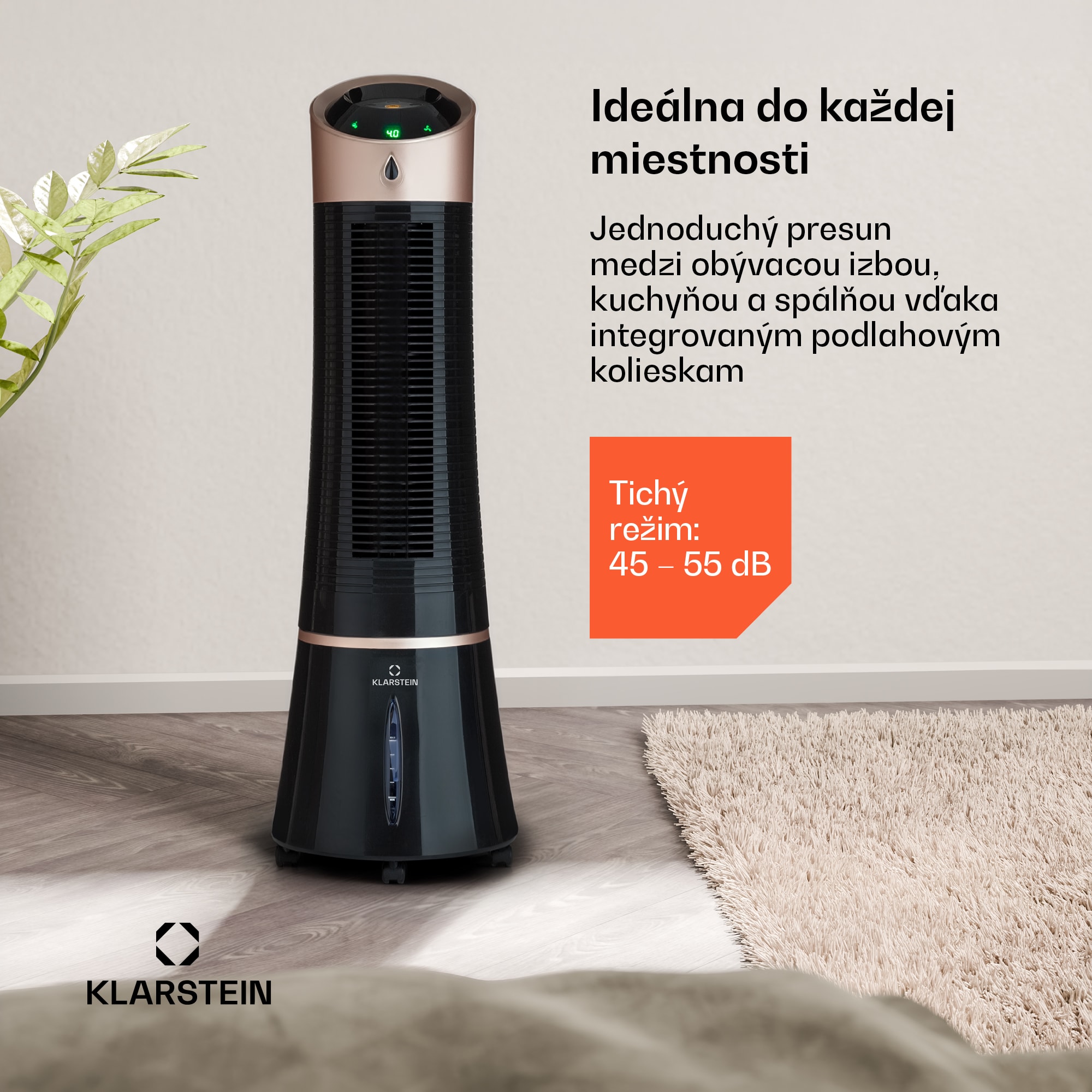 Klarstein Skyscraper Ice Smart, 4-v-1 ochladzovač vzduchu, ventilátor, 180m³/h, WiFi, diaľkové ovládanie – Obrázok 2