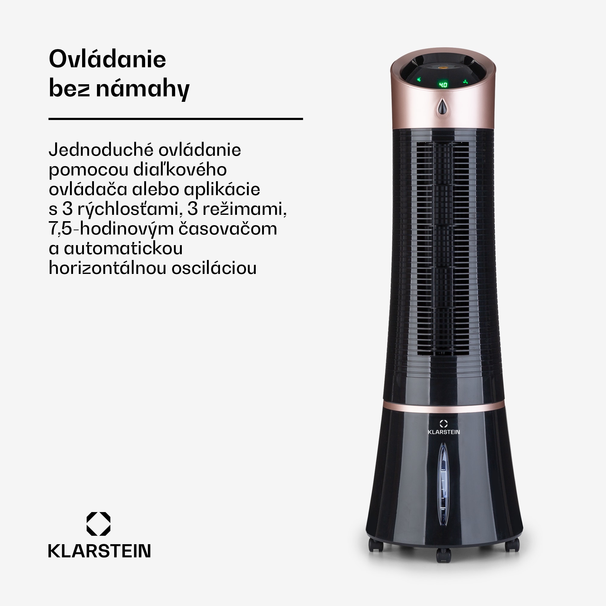 Klarstein Skyscraper Ice Smart, 4-v-1 ochladzovač vzduchu, ventilátor, 180m³/h, WiFi, diaľkové ovládanie – Obrázok 3