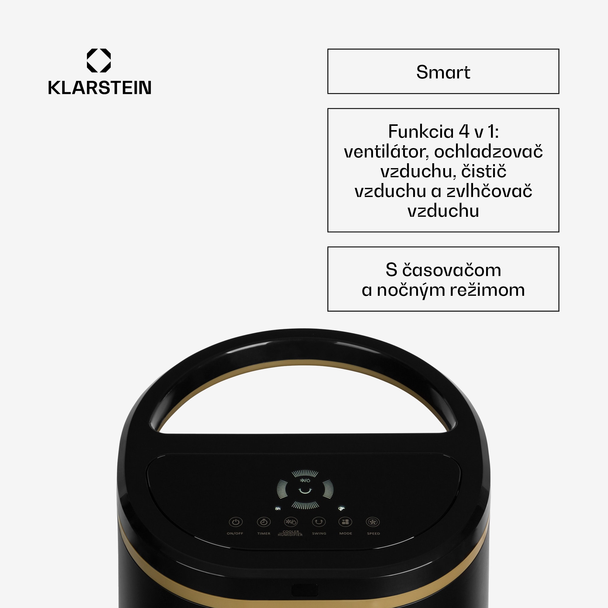 Klarstein IceWind Plus Smart, 4 v 1 ochladzovač vzduchu, ventilátor, zvlhčovač, čistička vzduchu, ovládanie aplikáciou