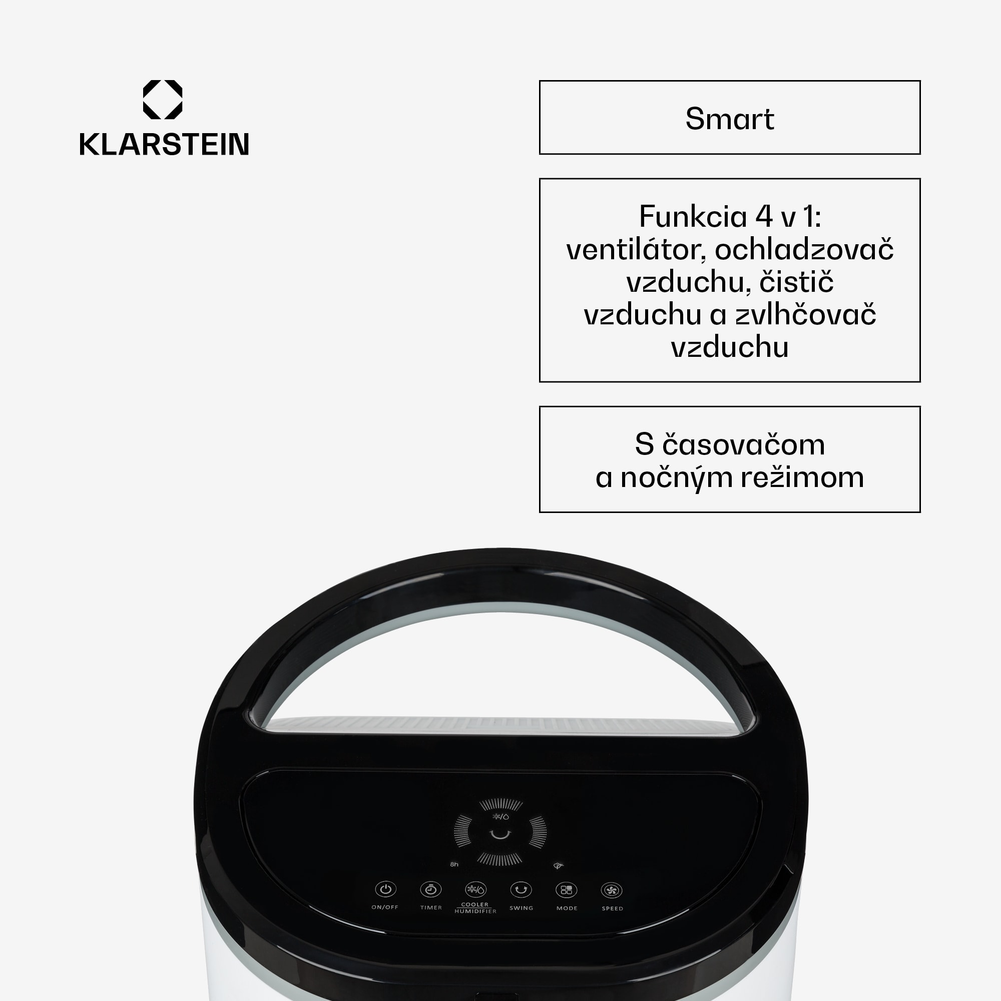 Klarstein IceWind Plus Smart, 4 v 1 ochladzovač vzduchu, ventilátor, zvlhčovač, čistička vzduchu, ovládanie aplikáciou
