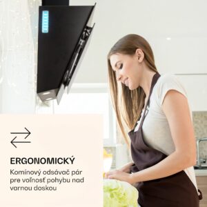 Klarstein Aurora 90 Smart, digestor, 90 cm, komínový, 585 m³/h, LED podsvietenie, A++, biely