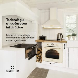 Klarstein Montblanc 60, digestor, 60 cm, nástenný, 599 m³/h, LED, lišta, krémový