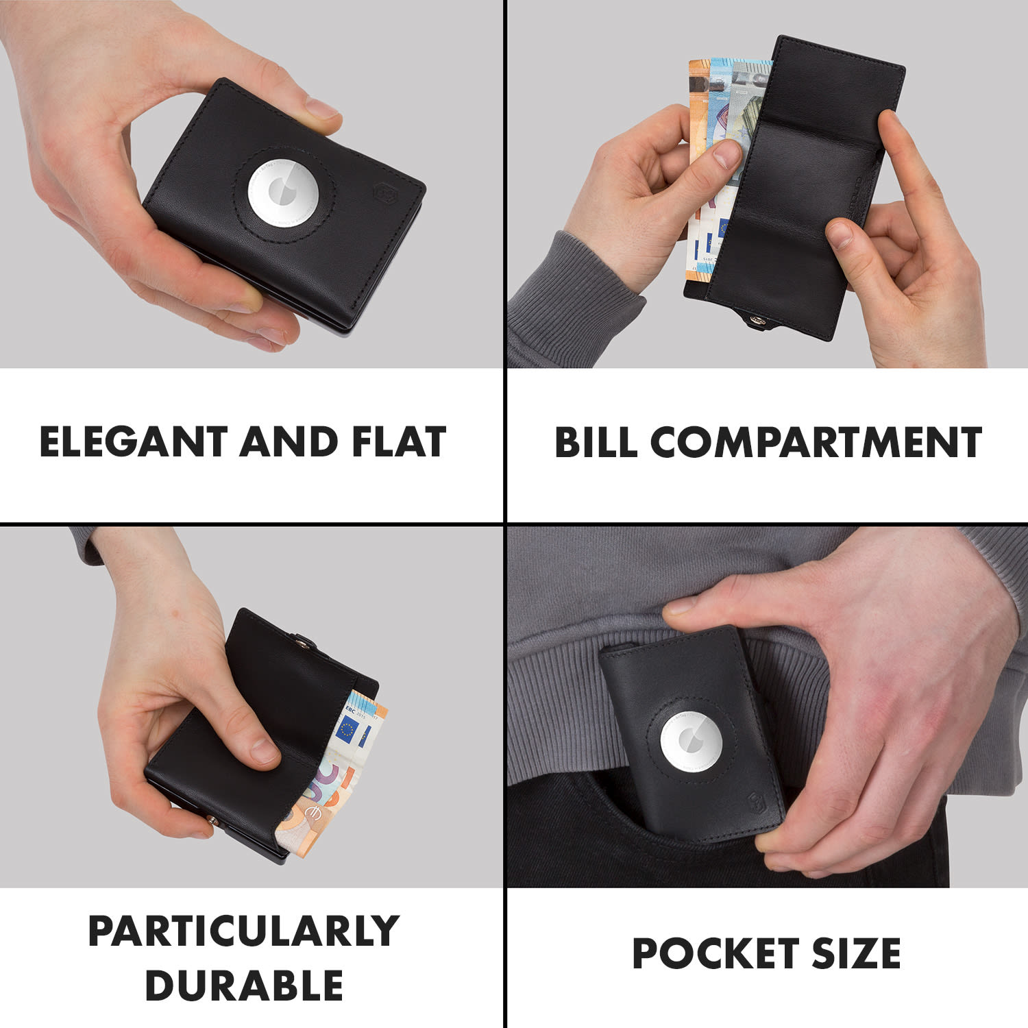 Slimpuro ZNAP Airtag peňaženka na 8 kariet s mincovníkom 8,9 x 1,5 x 6,3 cm (ŠxVxH) s RFID ochranou – Obrázok 4