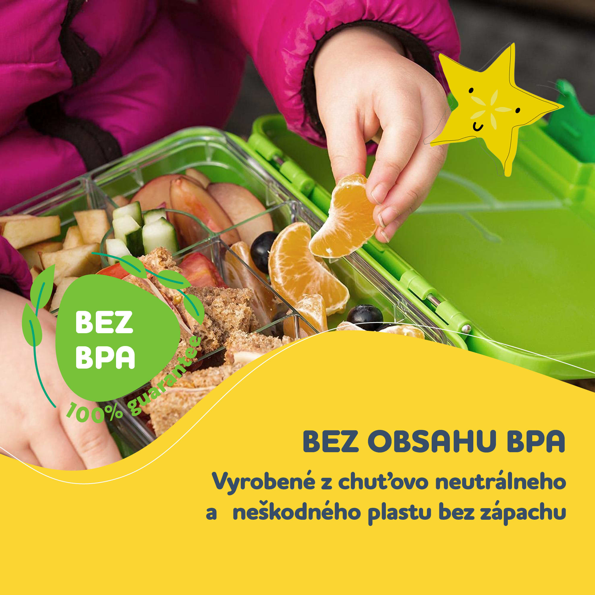 Klarstein Schmatzfatz junior desiatový box, 6 priehradiek, 21,3 x 15 x 4,5 cm, bez BPA