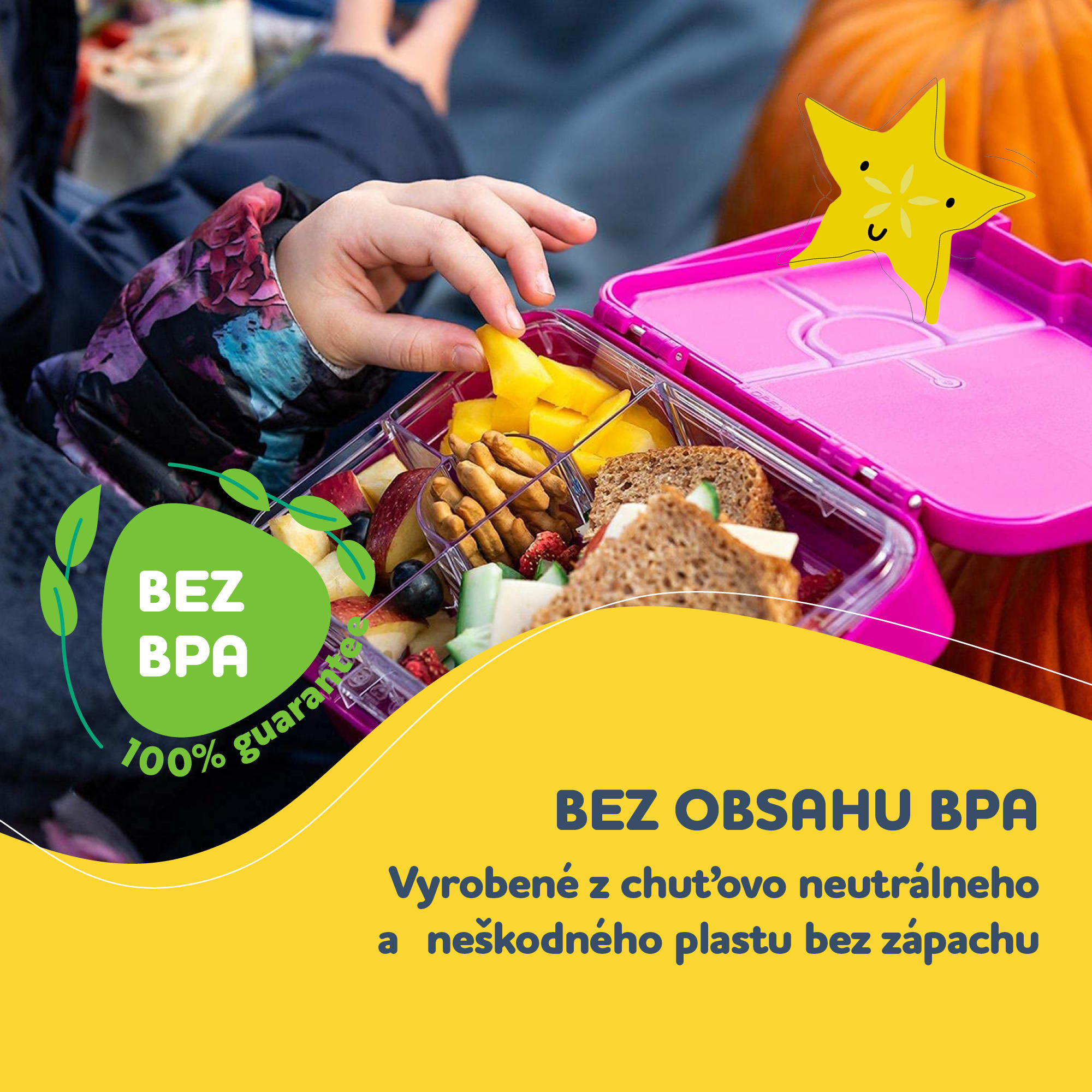 Klarstein Schmatzfatz junior desiatový box, 6 priehradiek, 21,3 x 15 x 4,5 cm, bez BPA