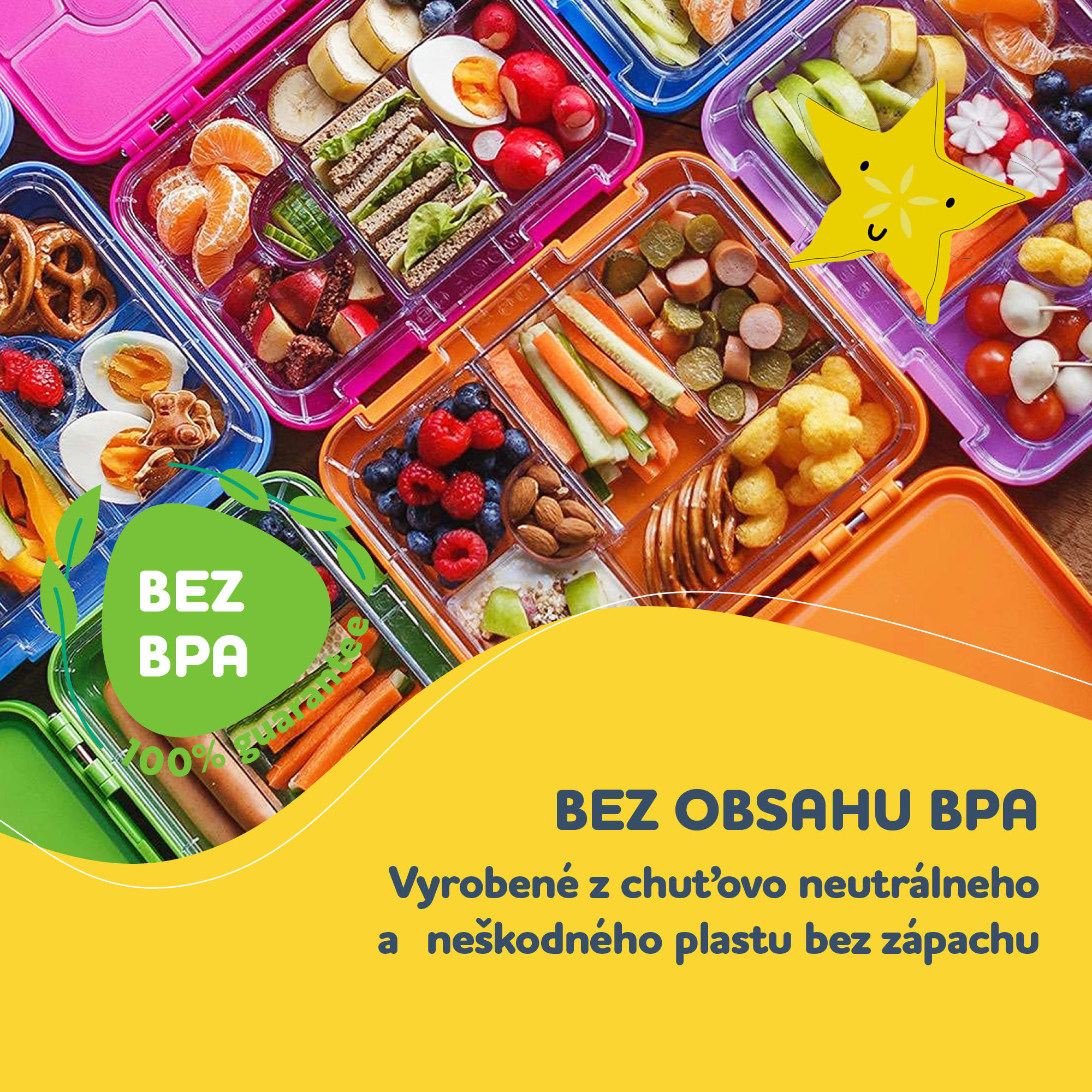 Klarstein Schmatzfatz junior desiatový box, 6 priehradiek, 21,3 x 15 x 4,5 cm, bez BPA