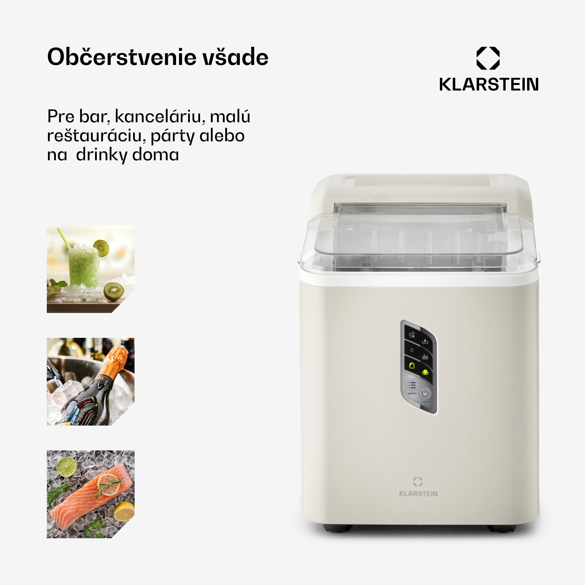 Klarstein Albaron, výrobník ľadu, tvar náboja, 12 kg/24 h, nádrž 1,5 l, displej – Obrázok 3