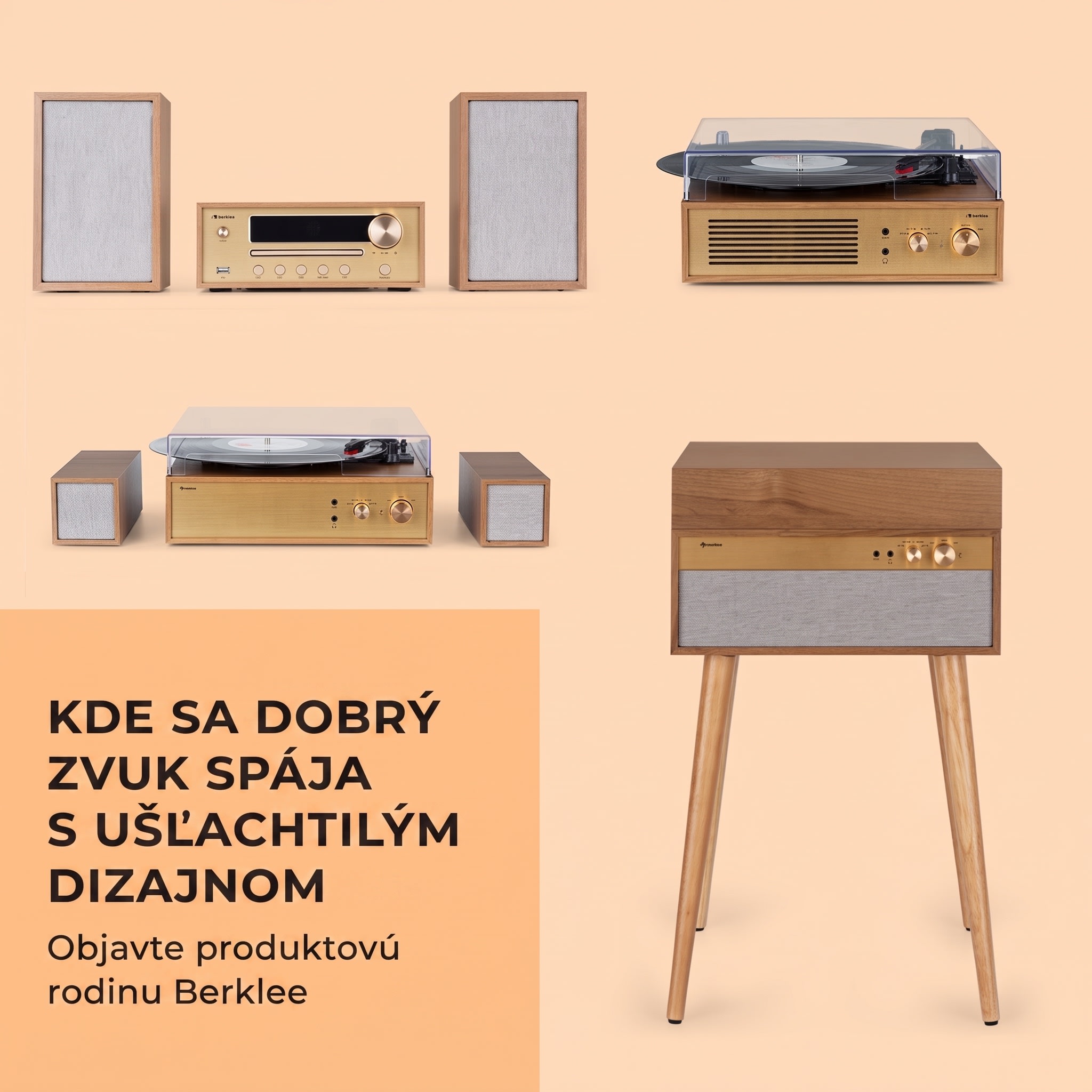 Auna Berklee TT Case, gramofónový prehrávač, remeňový pohon, 33 1/3, 45 a 78 otáčok/minútu, stereo reproduktory – Obrázok 4