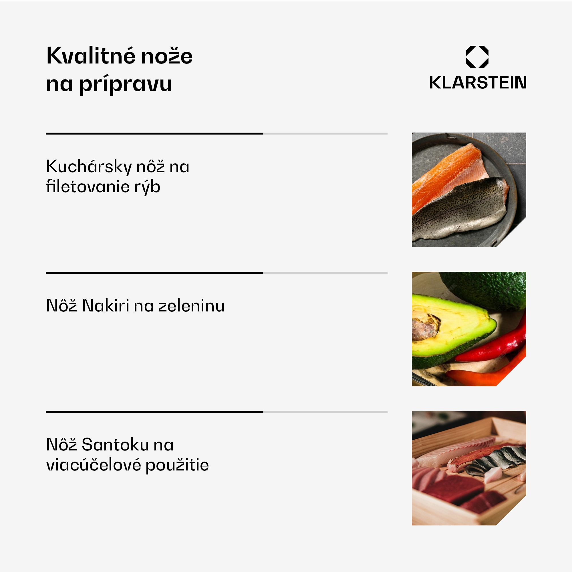 Klarstein Shibui súprava nožov na sushi, 15 dielov, 4 nože s praktickým príslušenstvom – Obrázok 2