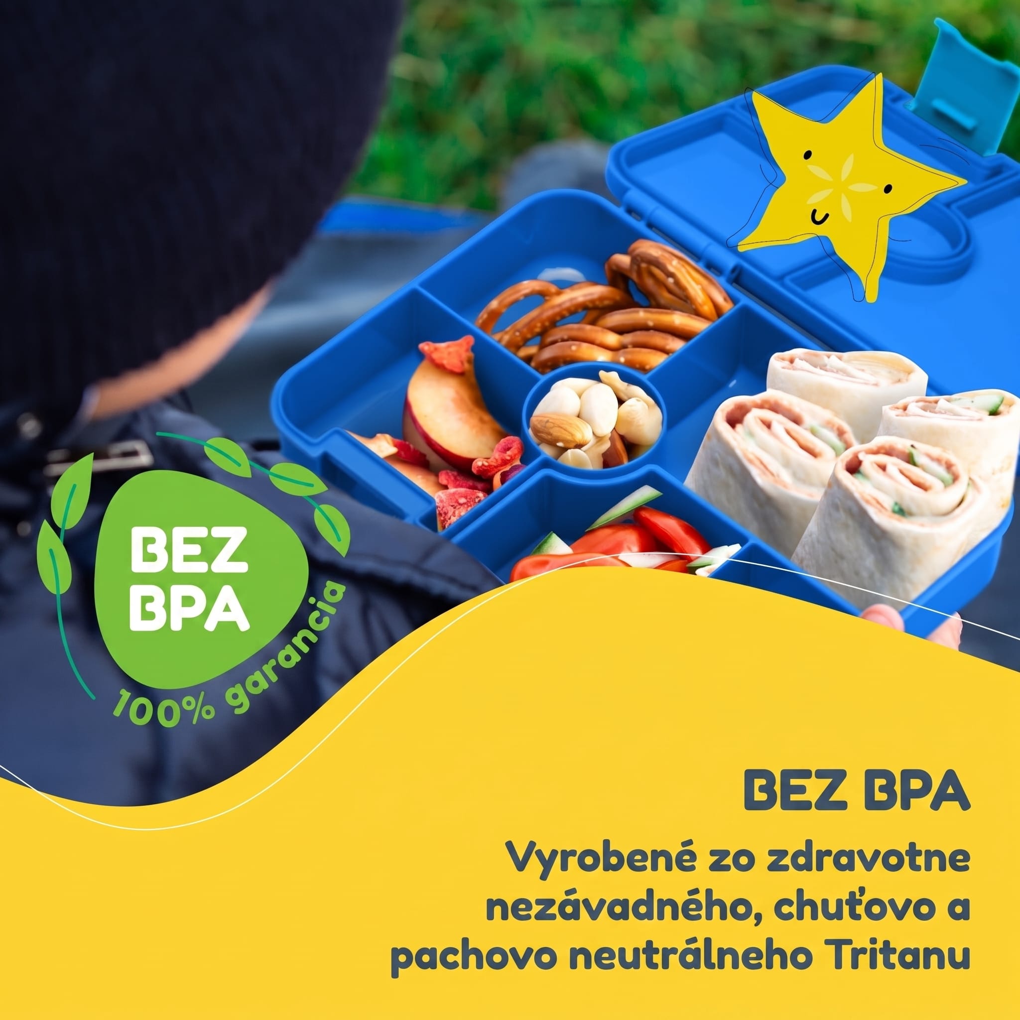 schmatzfatz by Klarstein Lite obedová krabička 6 priehradiek 20,8x4,5x15 cm BPA-free Tritan