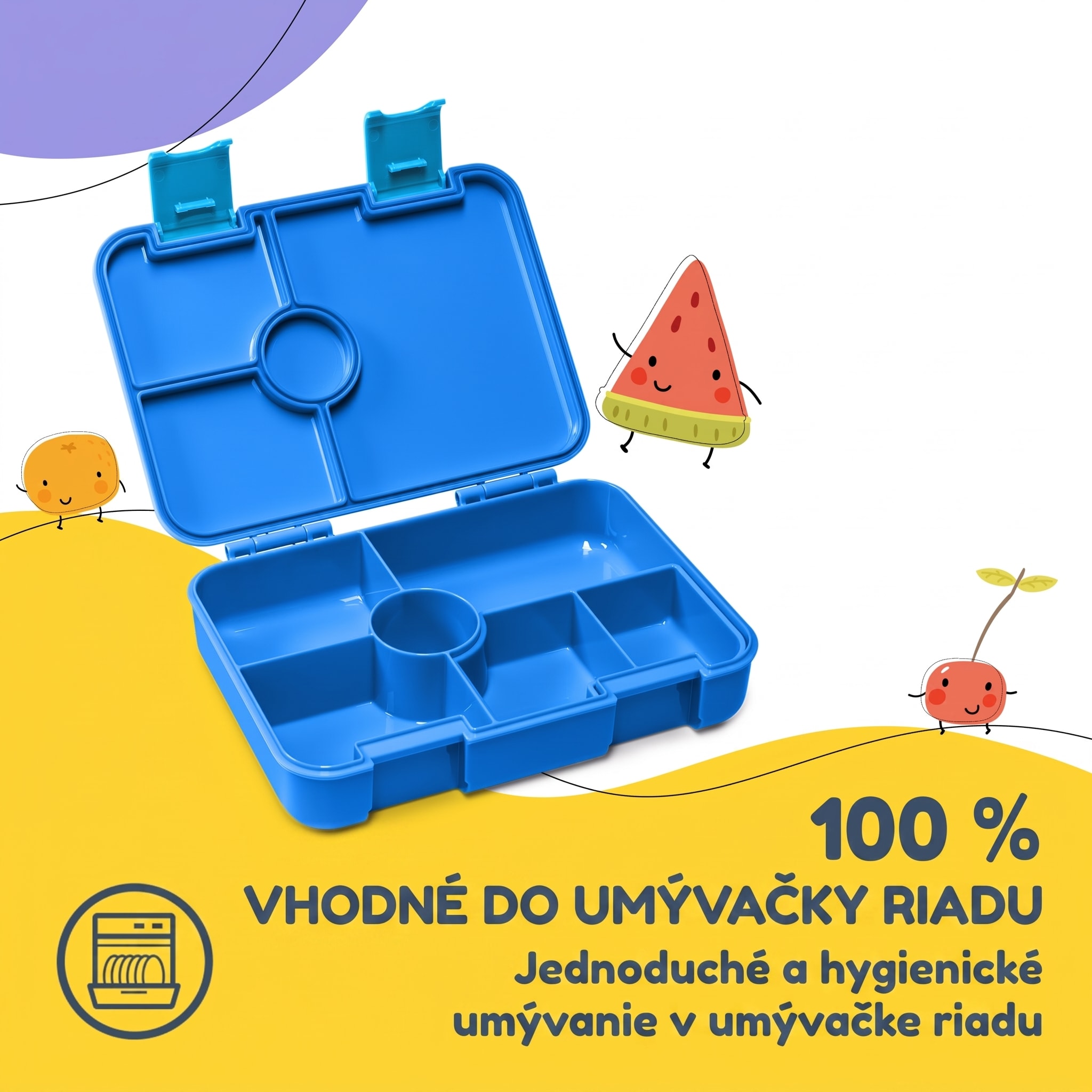 schmatzfatz by Klarstein Lite obedová krabička 6 priehradiek 20,8x4,5x15 cm BPA-free Tritan – Obrázok 4