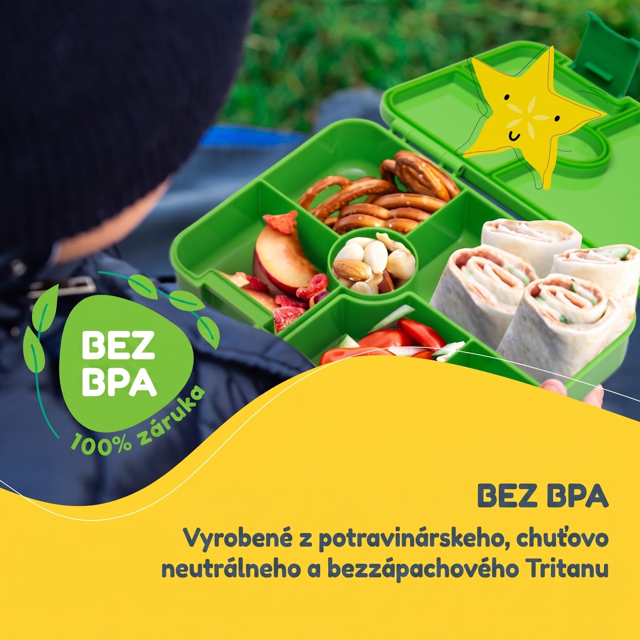 schmatzfatz by Klarstein Lite obedová krabička 6 priehradiek 20,8x4,5x15 cm BPA-free Tritan