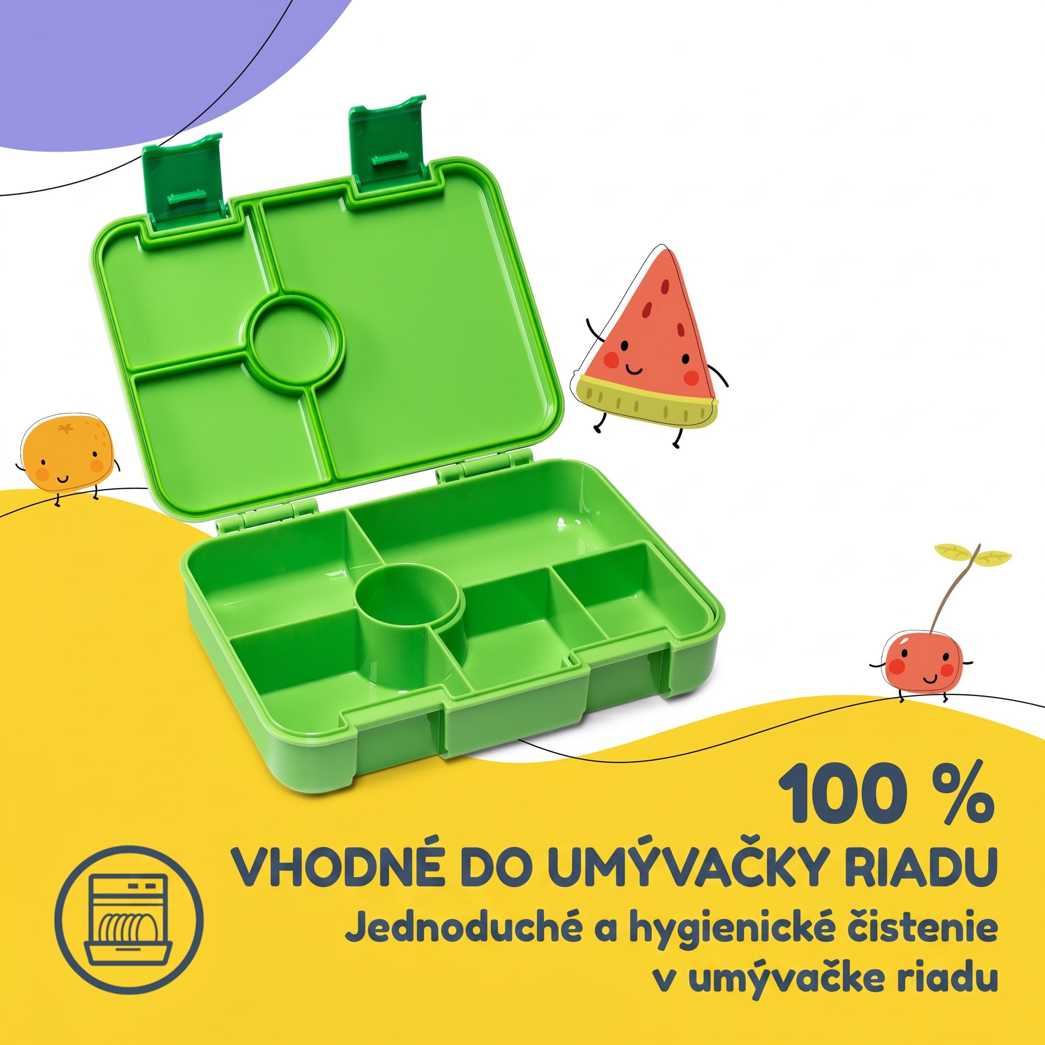 schmatzfatz by Klarstein Lite obedová krabička 6 priehradiek 20,8x4,5x15 cm BPA-free Tritan – Obrázok 4