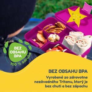 schmatzfatz by Klarstein Lite obedová krabička 6 priehradiek 20,8x4,5x15 cm BPA-free Tritan