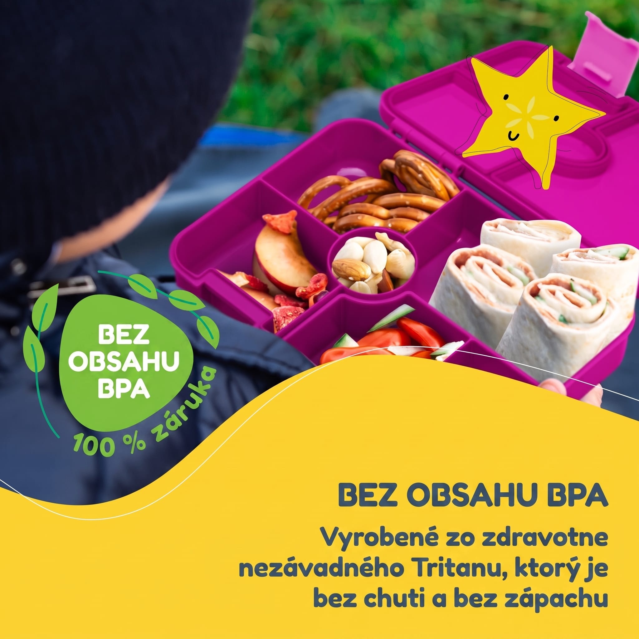 schmatzfatz by Klarstein Lite obedová krabička 6 priehradiek 20,8x4,5x15 cm BPA-free Tritan