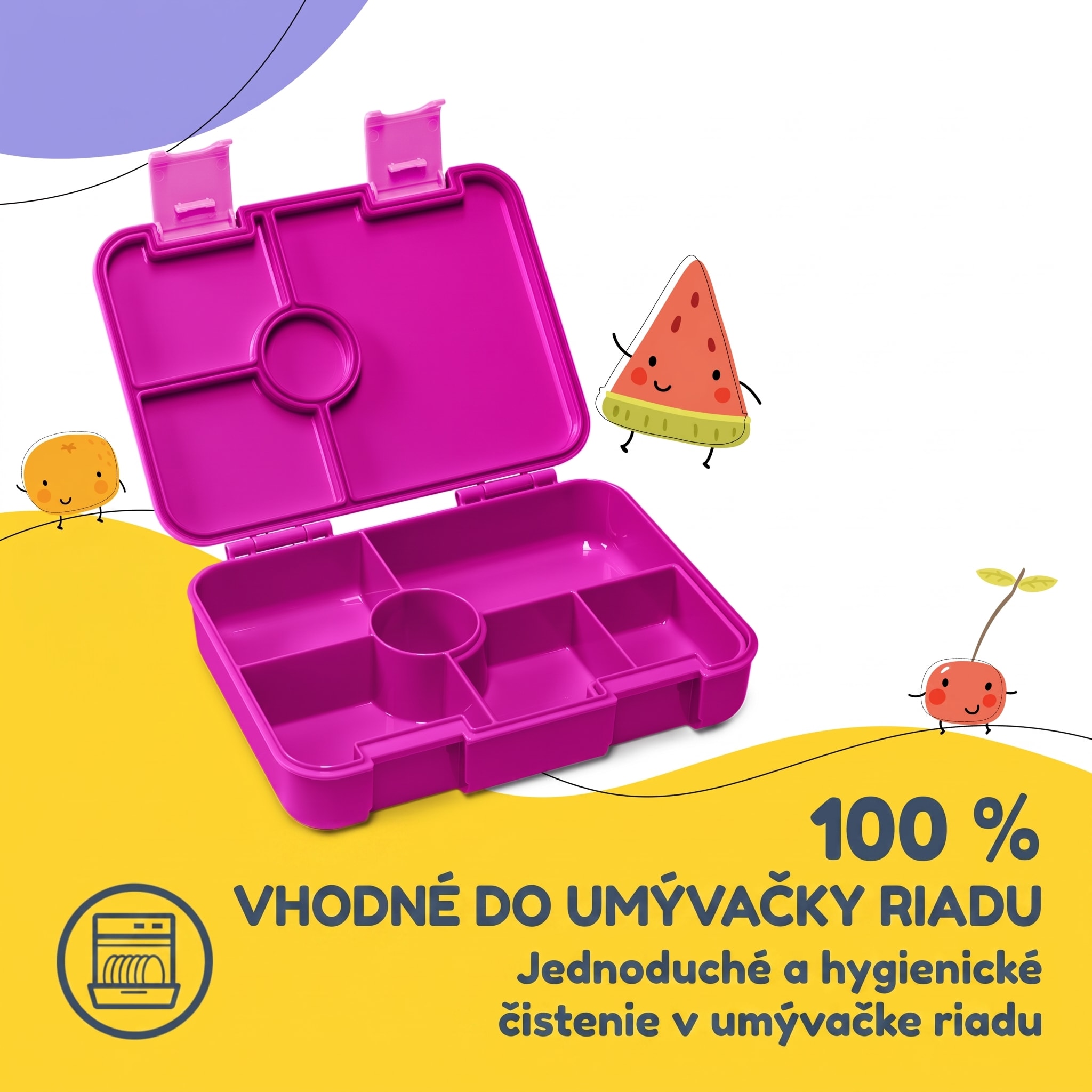 schmatzfatz by Klarstein Lite obedová krabička 6 priehradiek 20,8x4,5x15 cm BPA-free Tritan – Obrázok 4