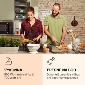 Klarstein Julieta, mikrovlnná rúra s grilom, 20 l, 700/800 W, Ø 25,5 cm, 8 programov