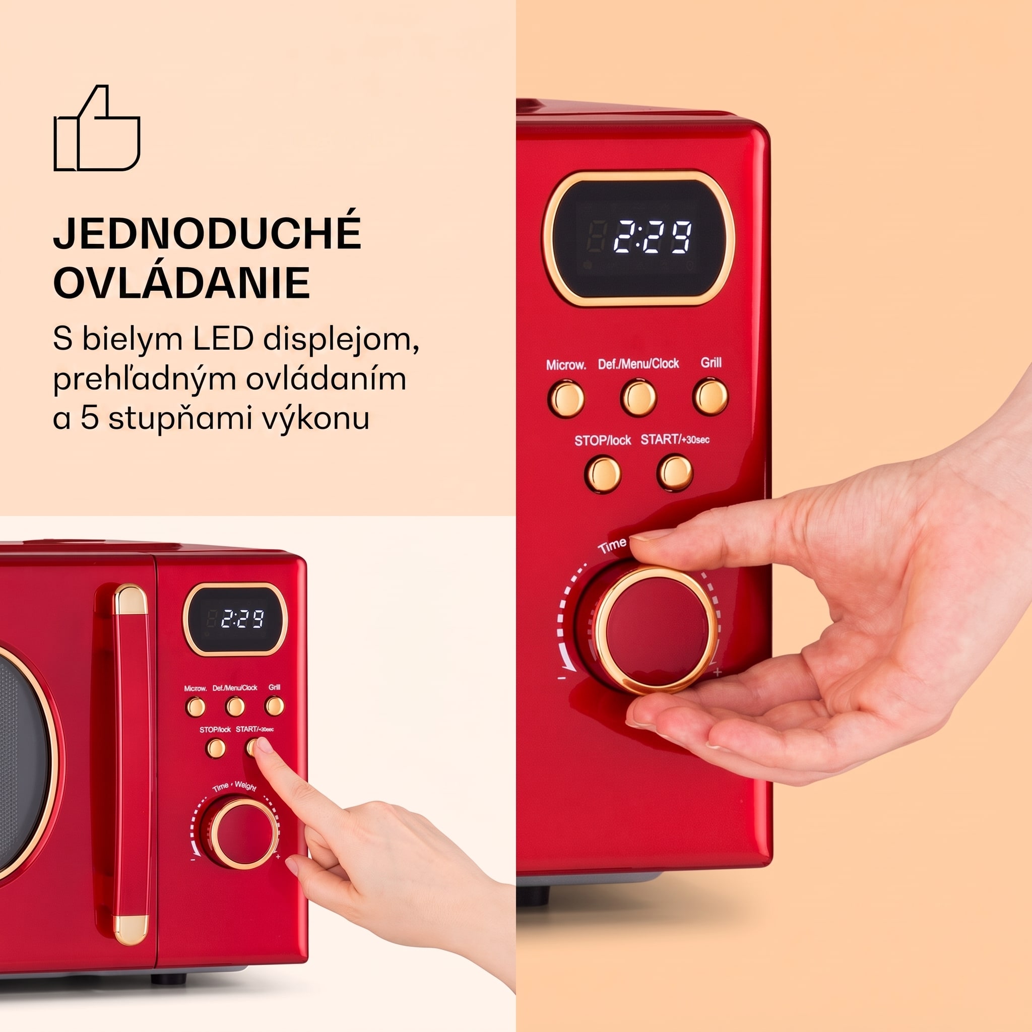 Klarstein Julieta, mikrovlnná rúra s grilom, 20 l, 700/800 W, Ø 25,5 cm, 8 programov – Obrázok 4