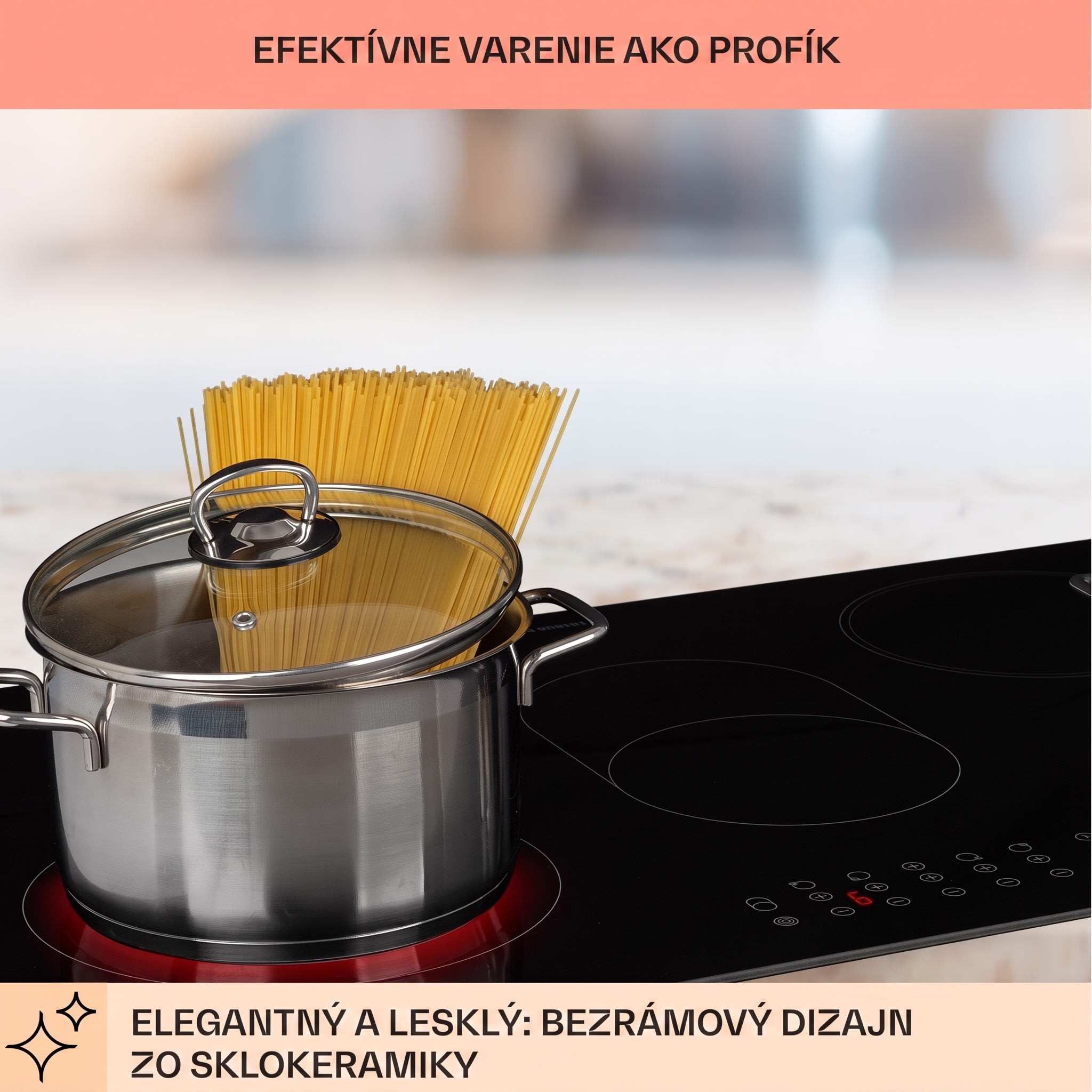 Klarstein Virtuosa Roast, vstavaná varná doska, 5 zón, 8500W, sklokeramika – Obrázok 2