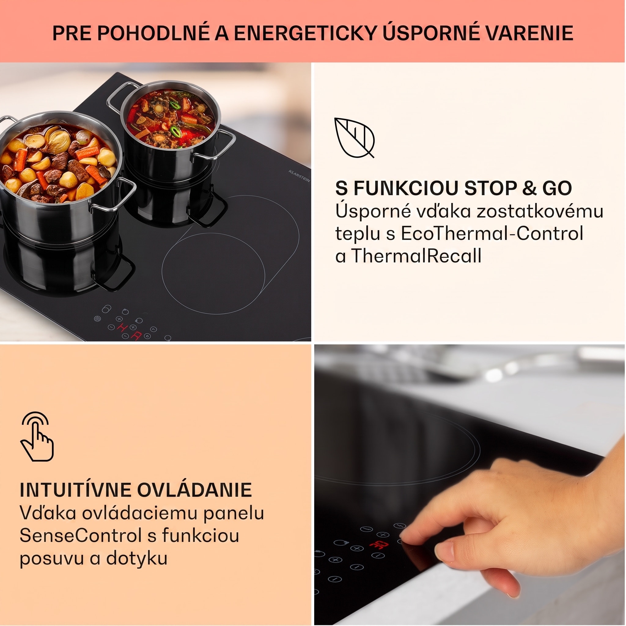 Klarstein Virtuosa Roast, vstavaná varná doska, 5 zón, 8500W, sklokeramika – Obrázok 3