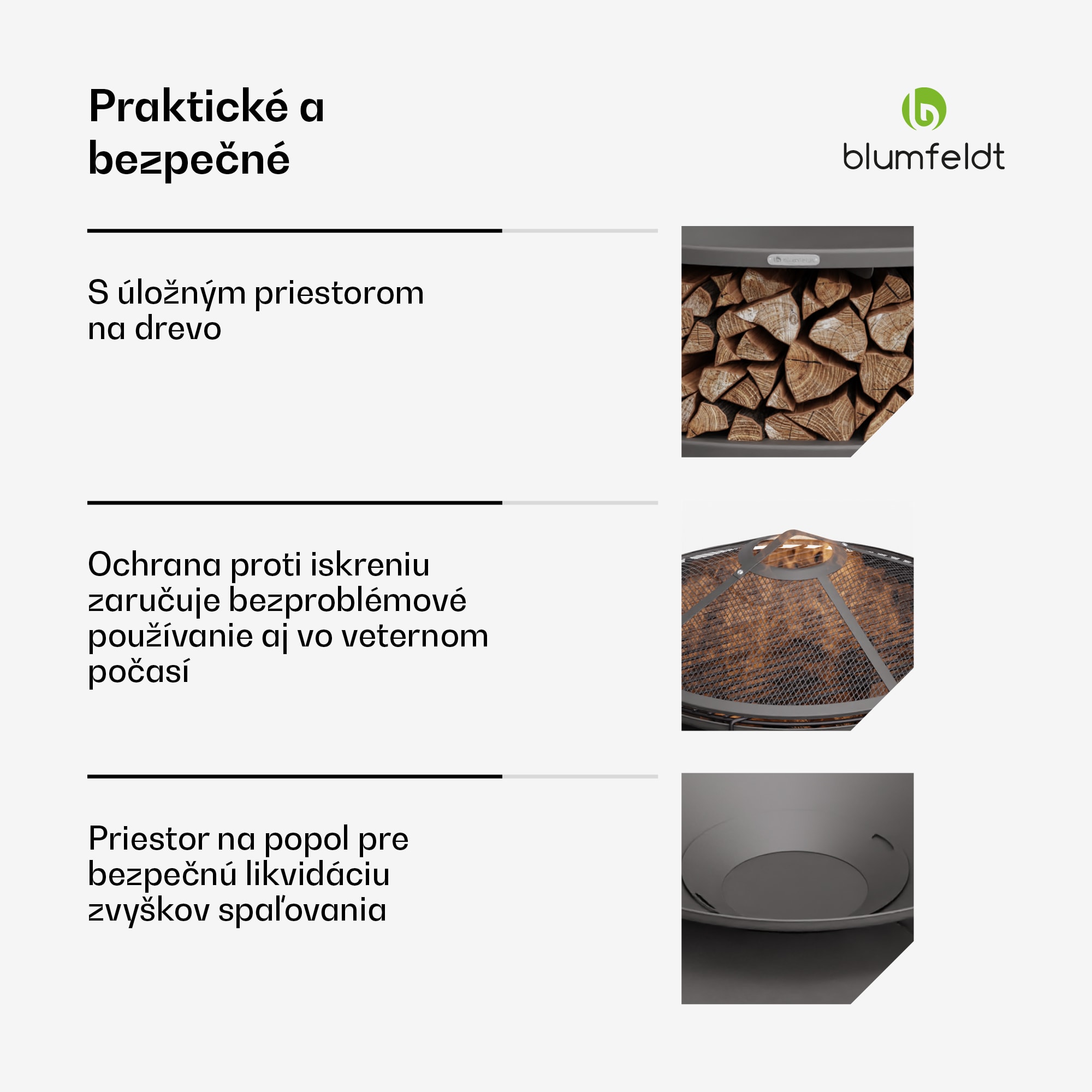 Blumfeldt Firebowl Ebeko 3 v 1, možno použiť ako gril alebo stôl, grilovací rošt + ochrana proti iskrám – Obrázok 4