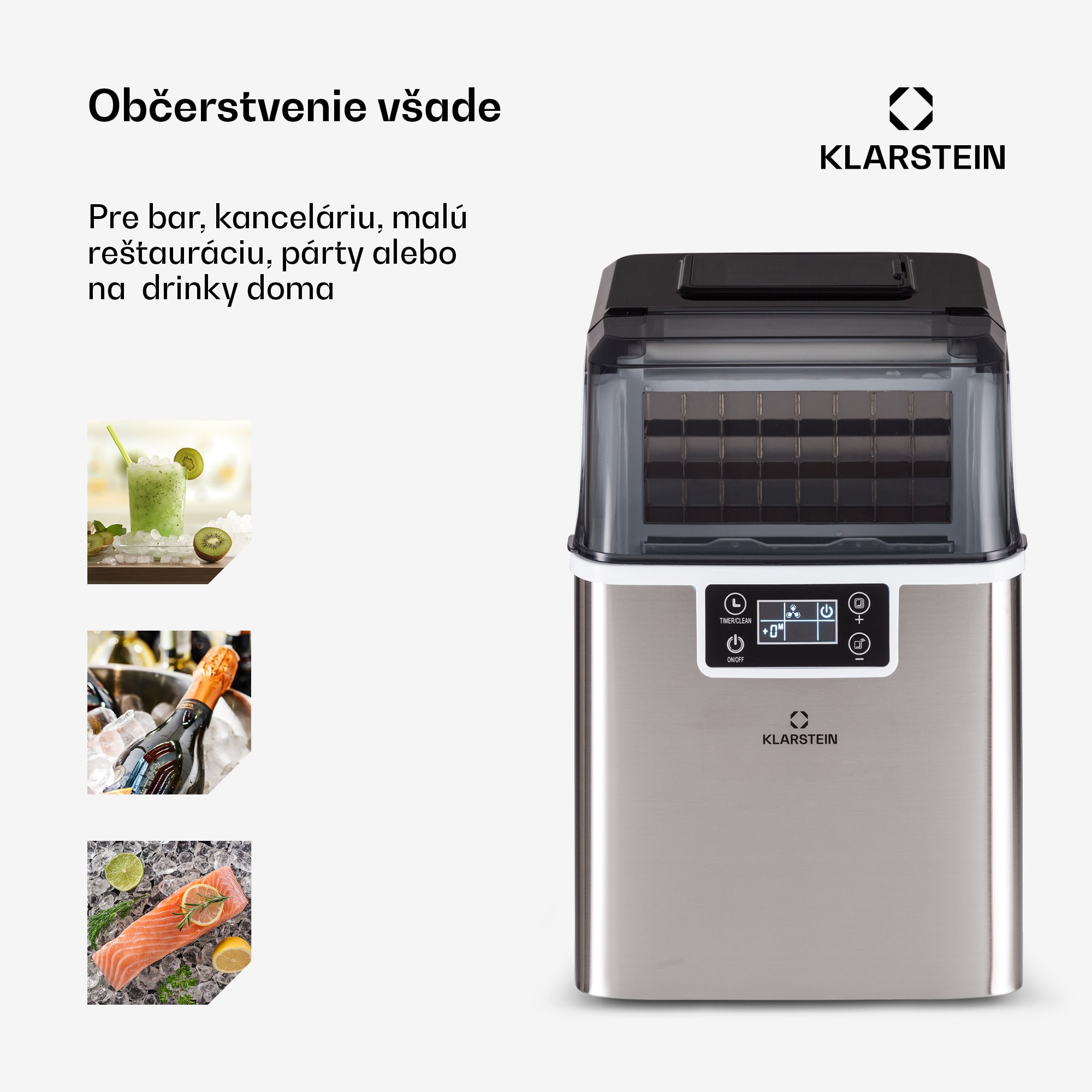 Klarstein Chios, výrobník ľadu, 20 kg/24 h, Auto-Clean, nádrž 3,2 l – Obrázok 3