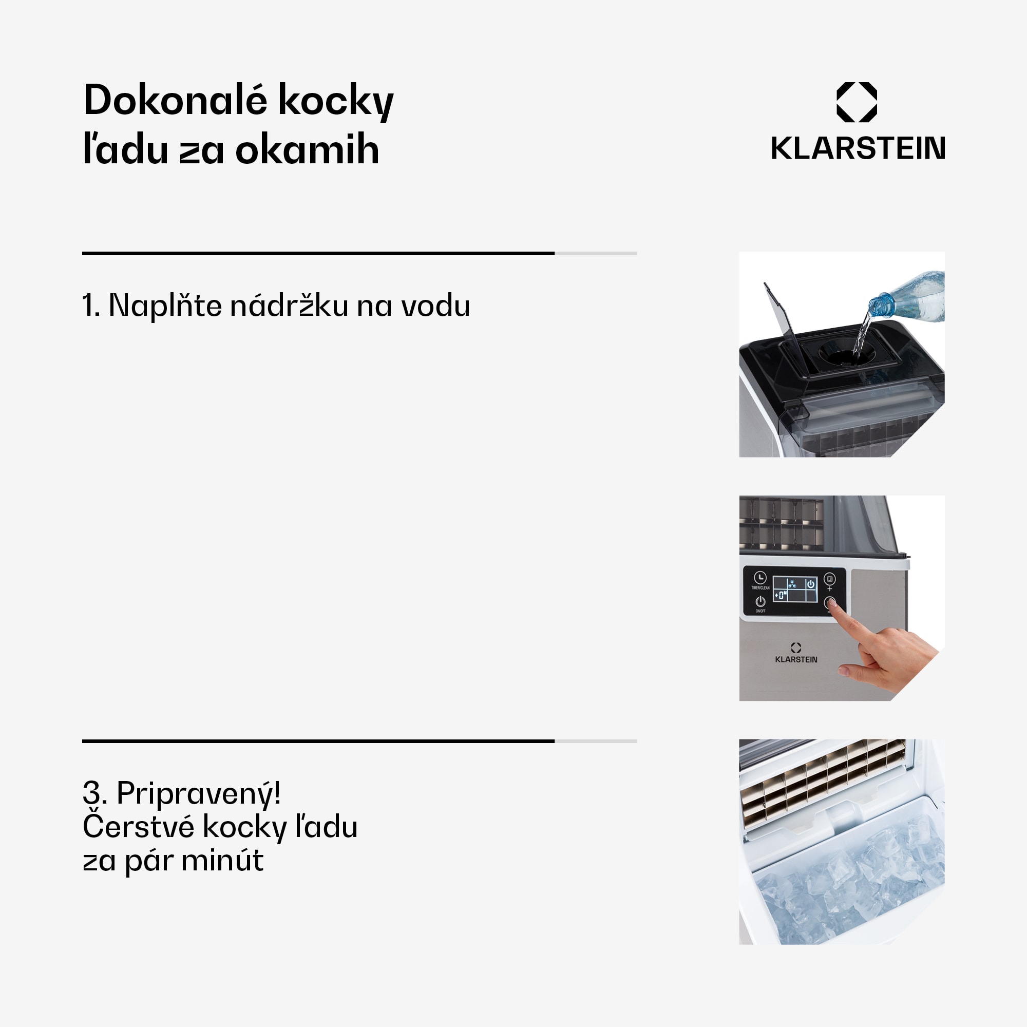 Klarstein Chios, výrobník ľadu, 20 kg/24 h, Auto-Clean, nádrž 3,2 l – Obrázok 4