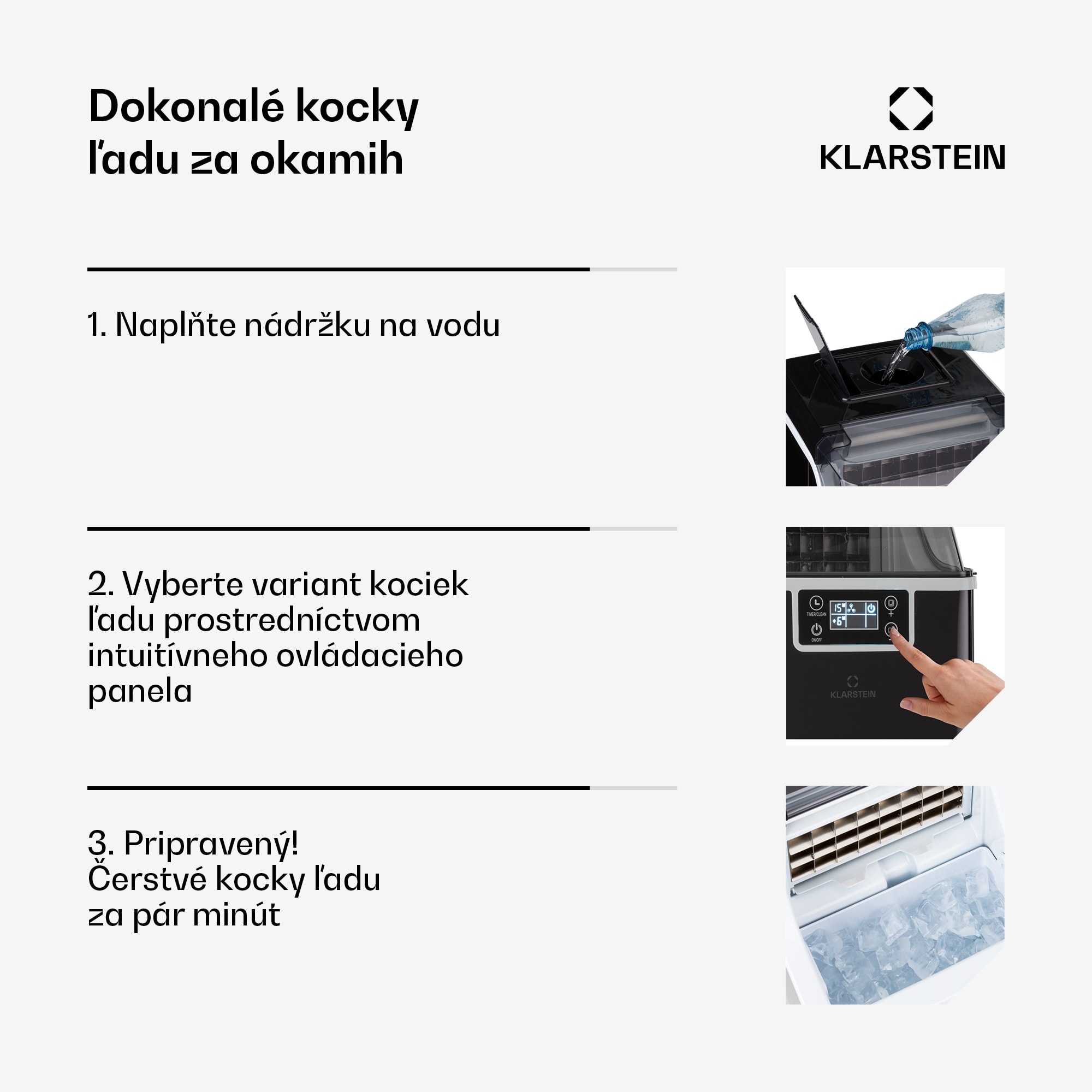 Klarstein Chios, výrobník ľadu, 20 kg/24 h, Auto-Clean, nádrž 3,2 l – Obrázok 4
